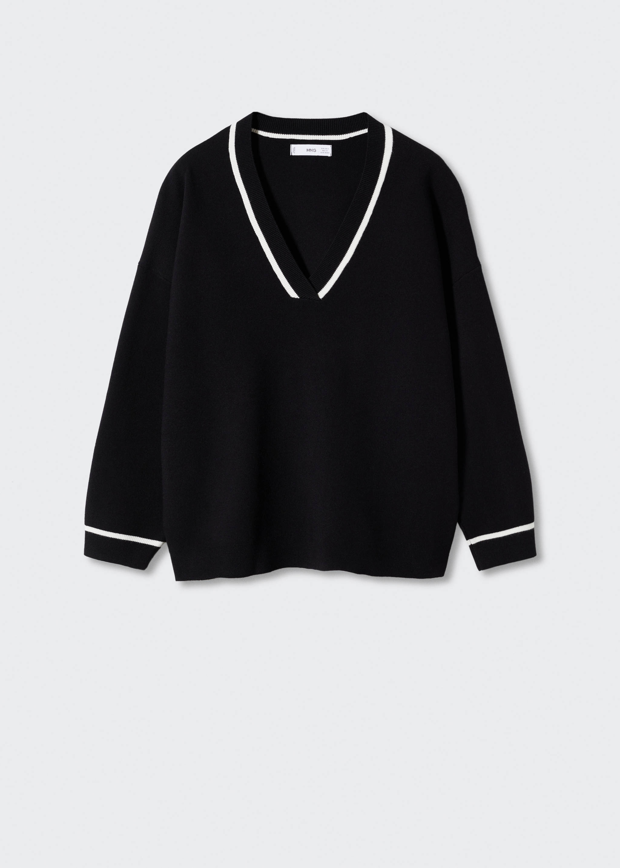 Contrasting V-neck sweater - Article without model