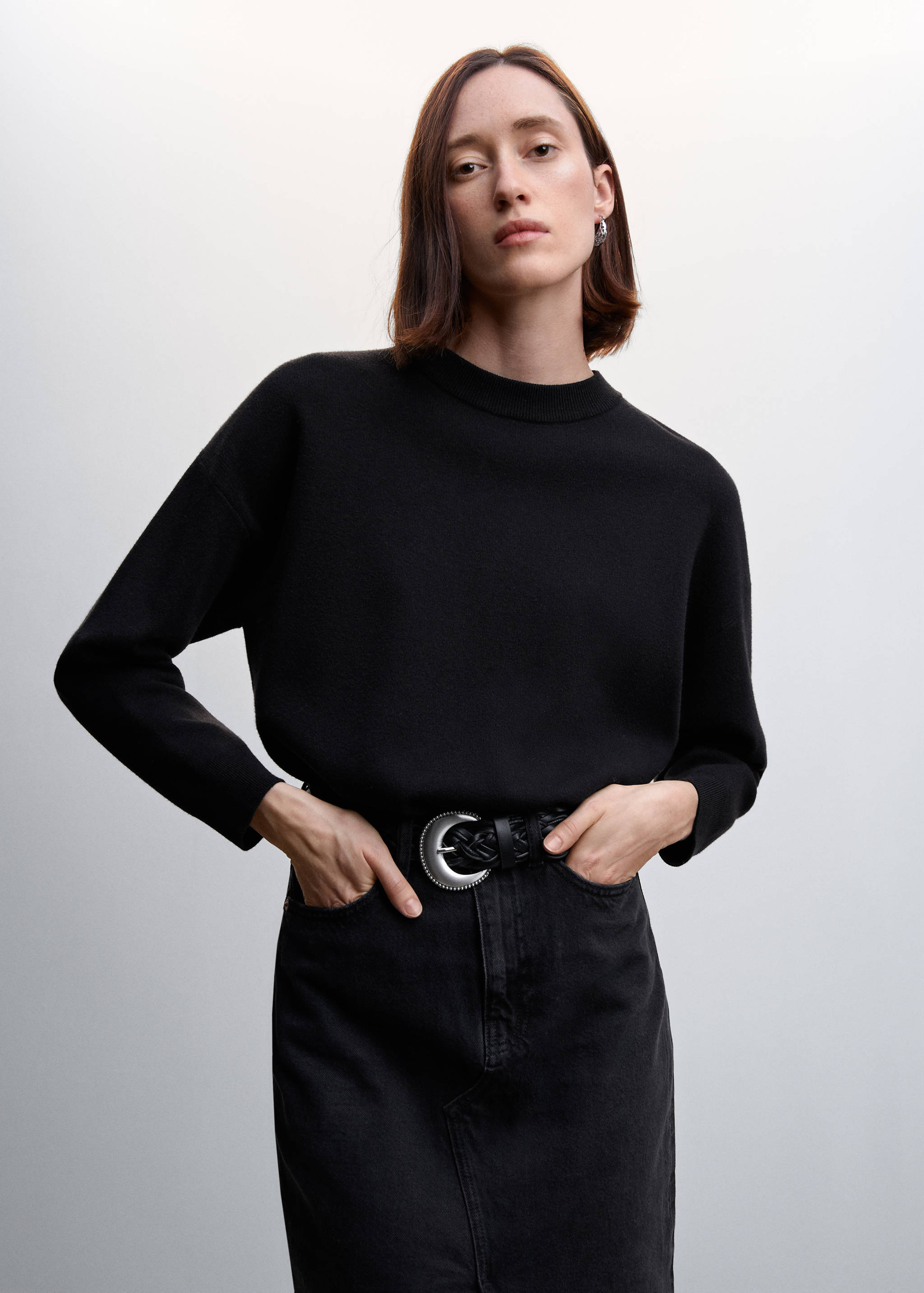 Pull-over maille col rond - Plan moyen