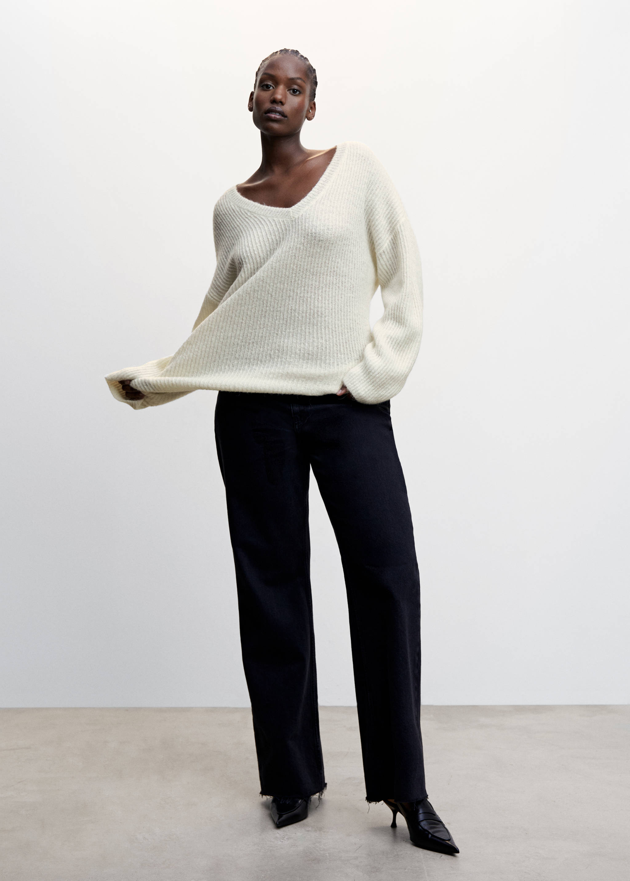 Jersey canalé cuello pico - Detalle del artículo 3