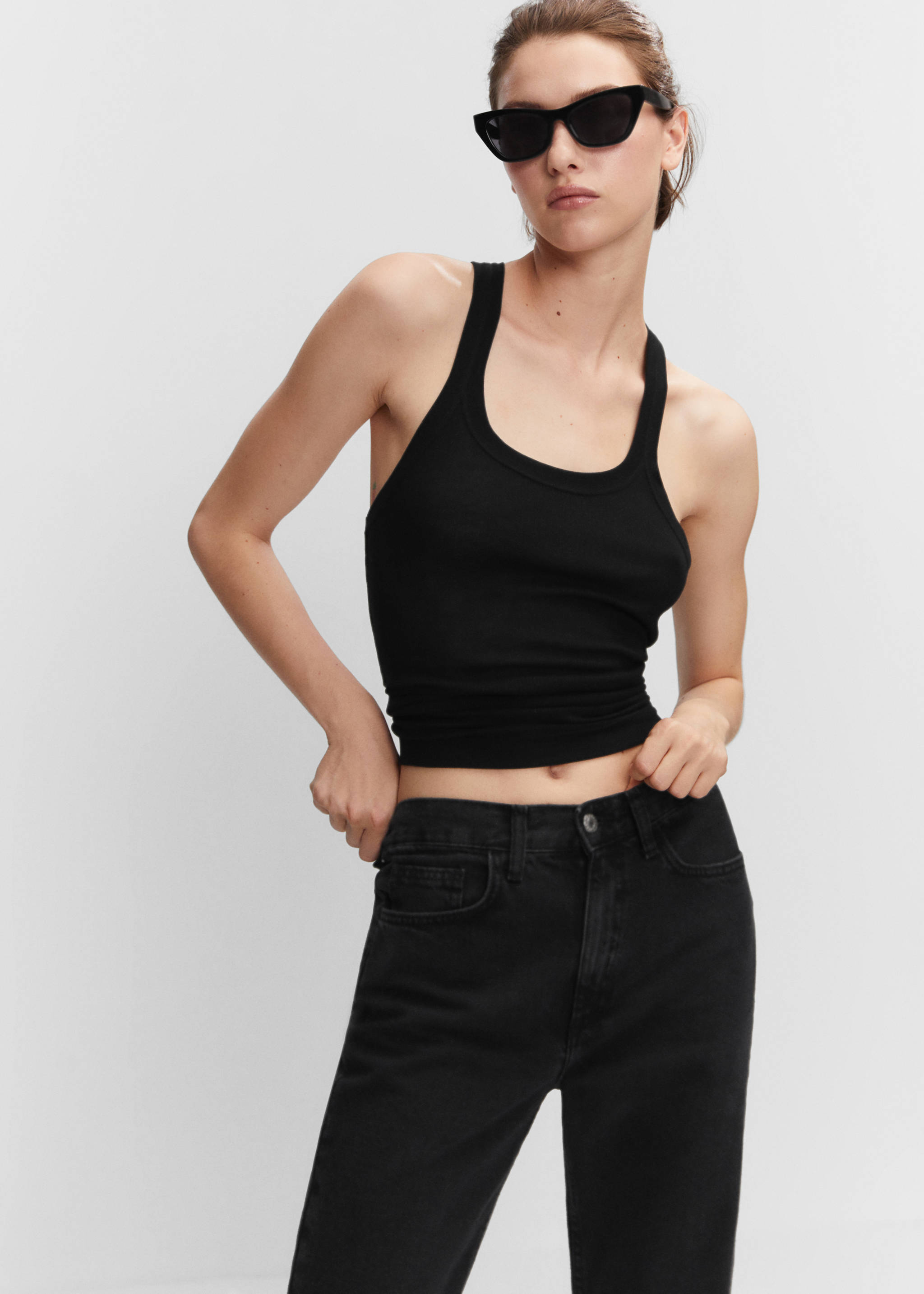 Mid-rise straight jeans - Details of the article 1