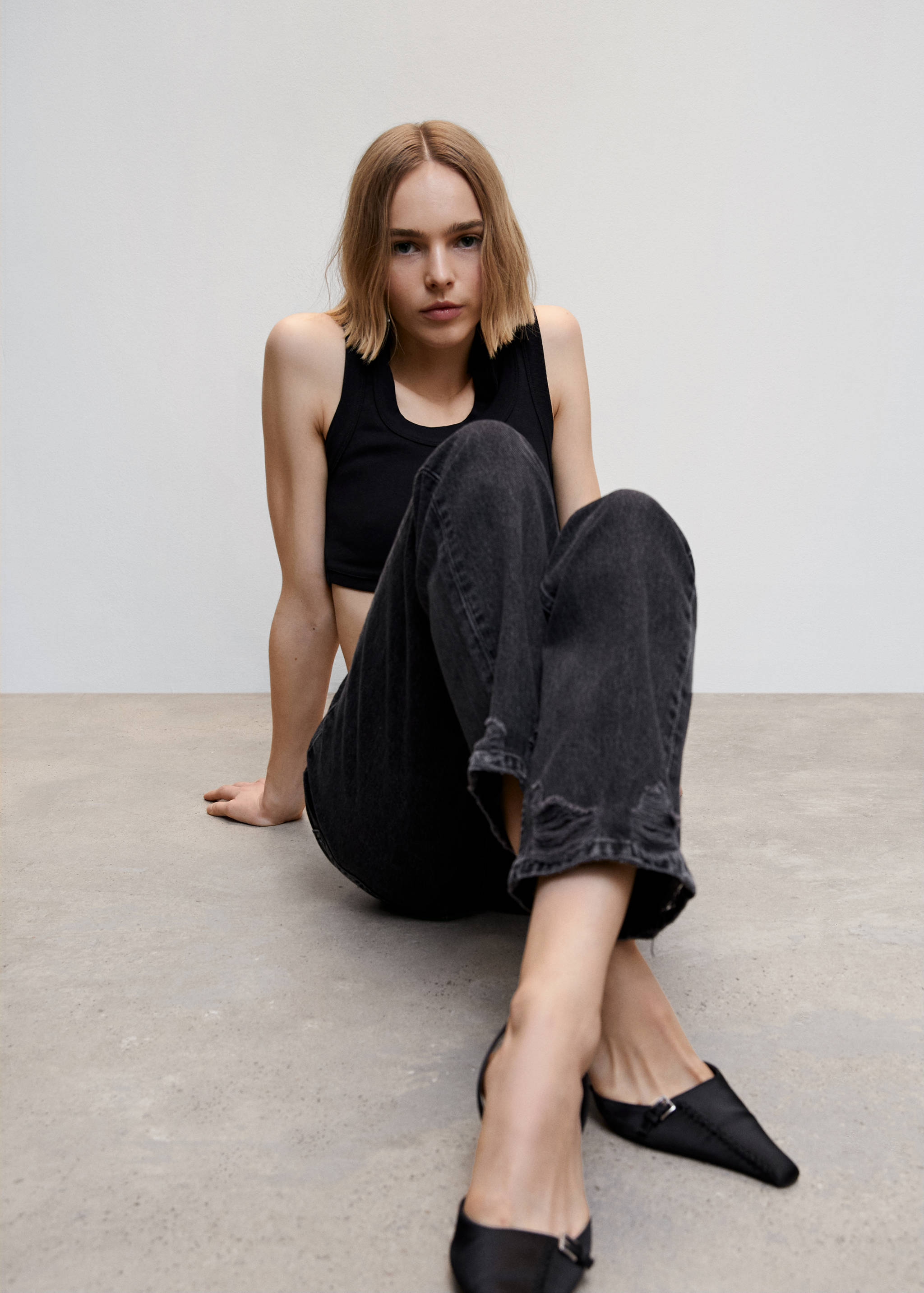 Jean droit taille haute déchiré - Détail de l'article 2