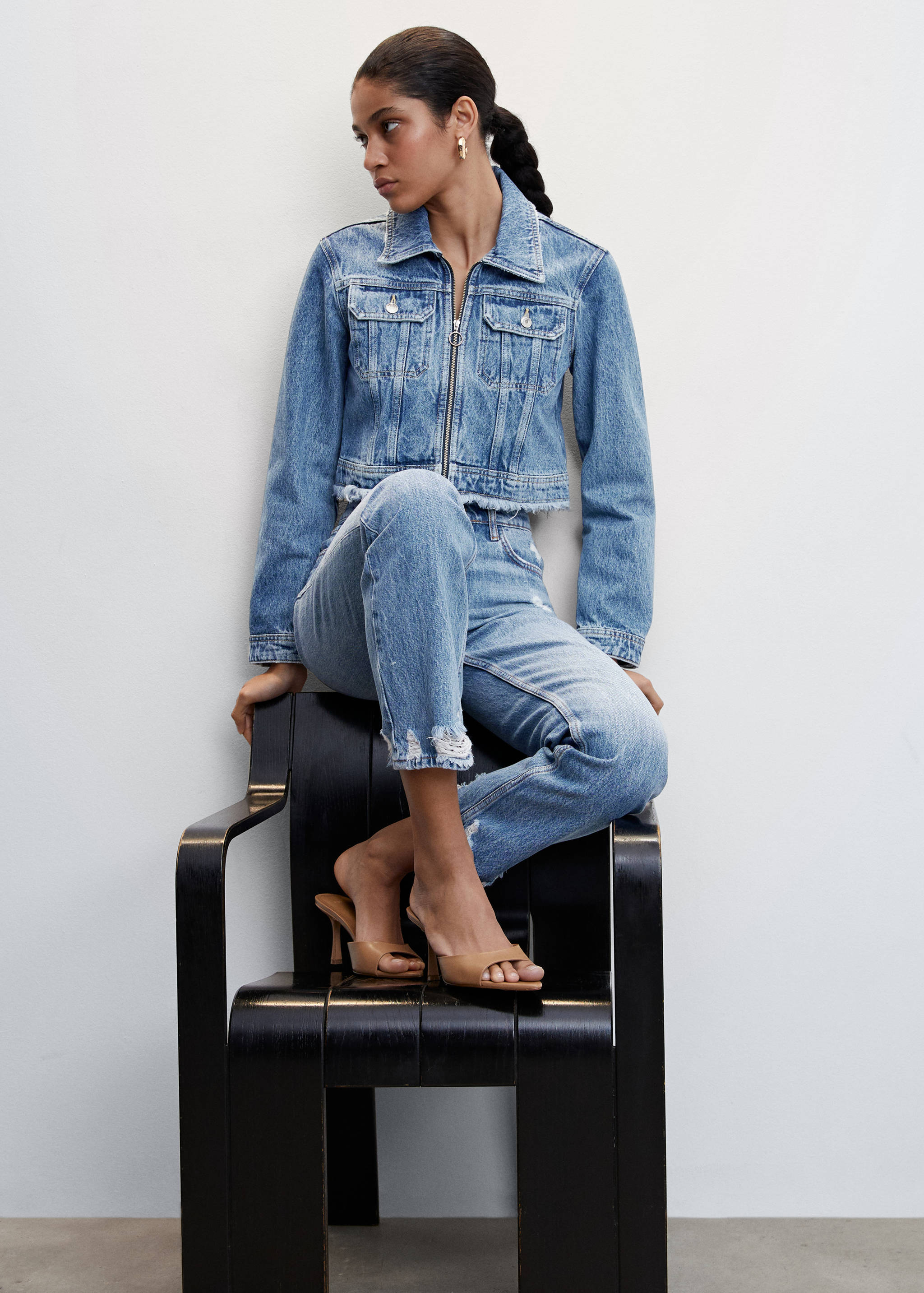 Jean droit taille haute déchiré - Détail de l'article 2