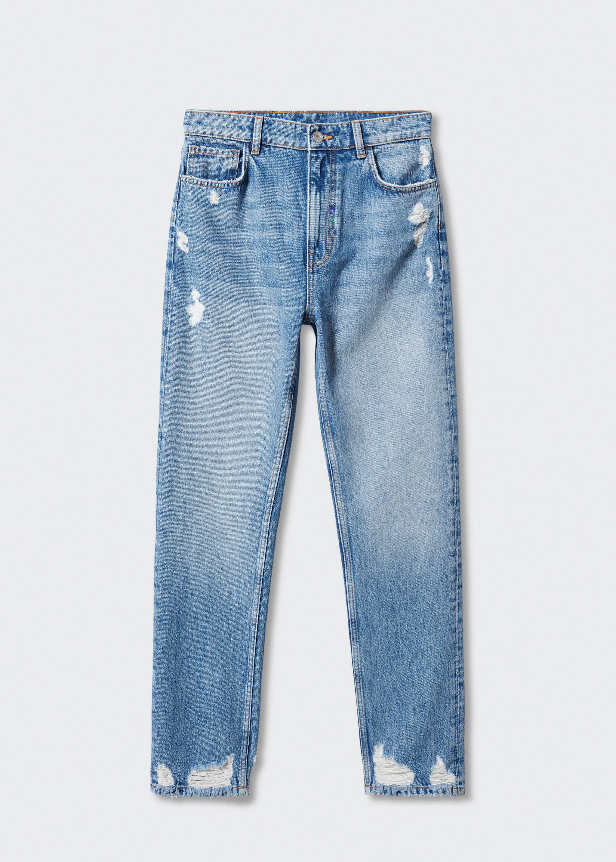 Jean droit taille haute déchiré - Article sans modèle