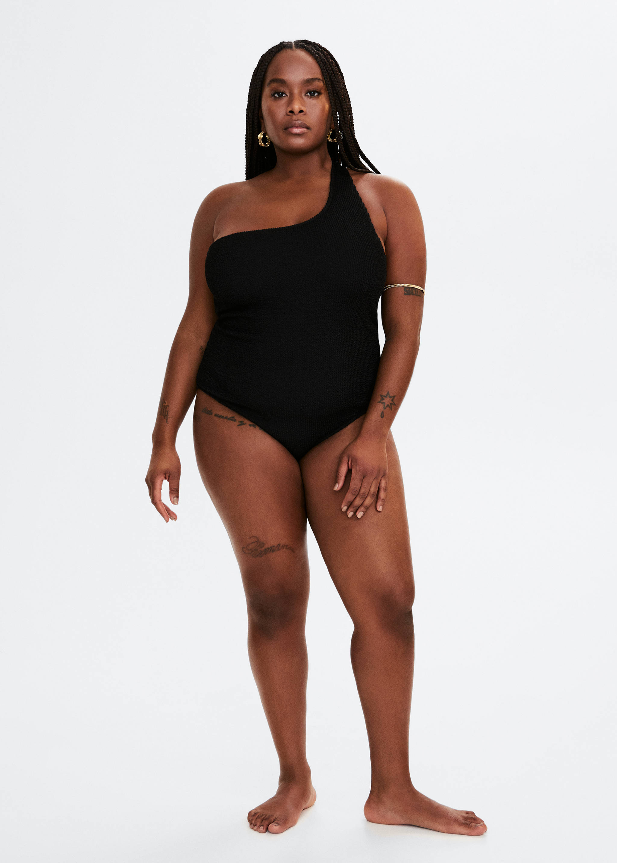 Asymmetrical swimsuit with wide straps - Details of the article 3