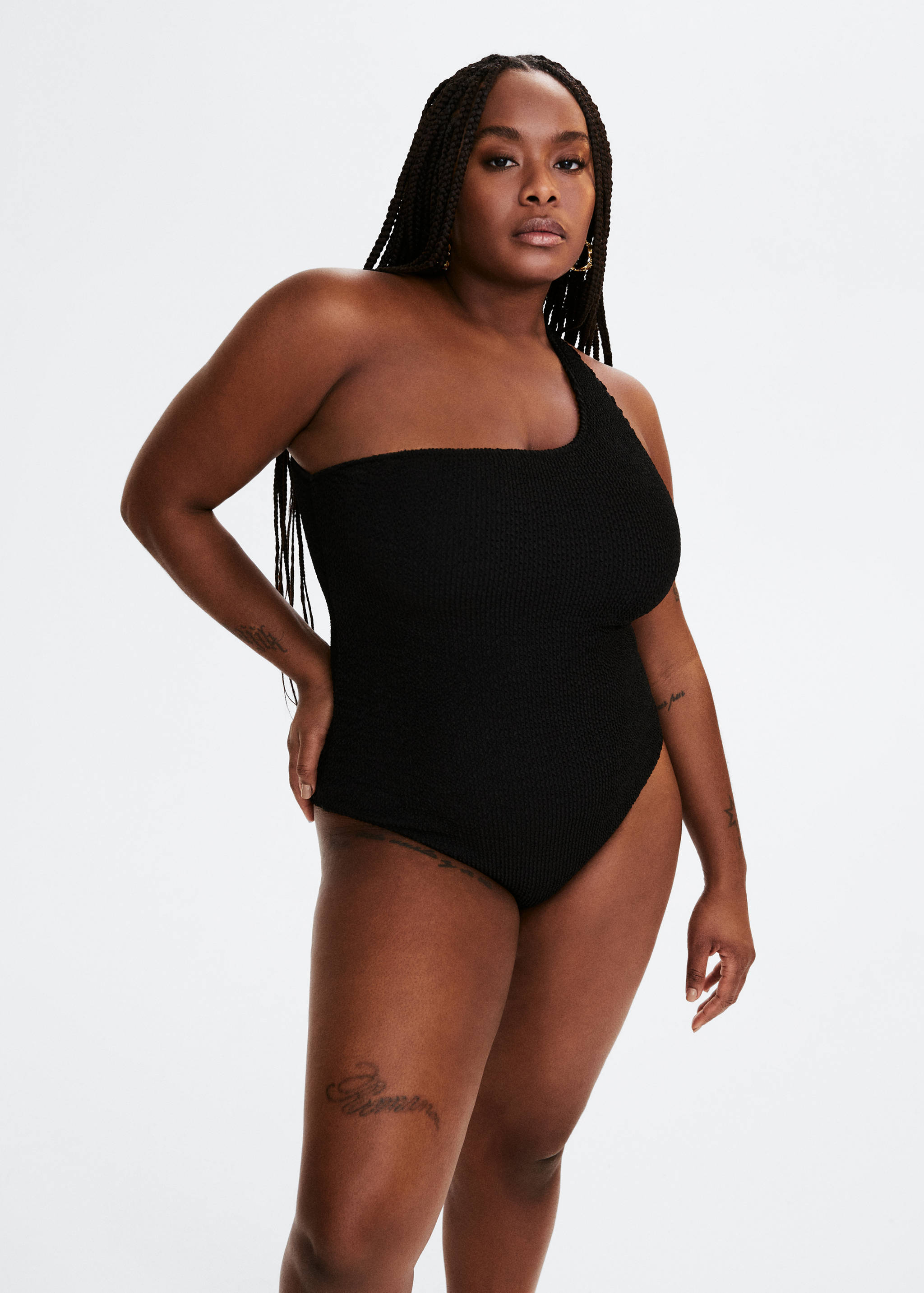 Asymmetrical swimsuit with wide straps - Details of the article 5
