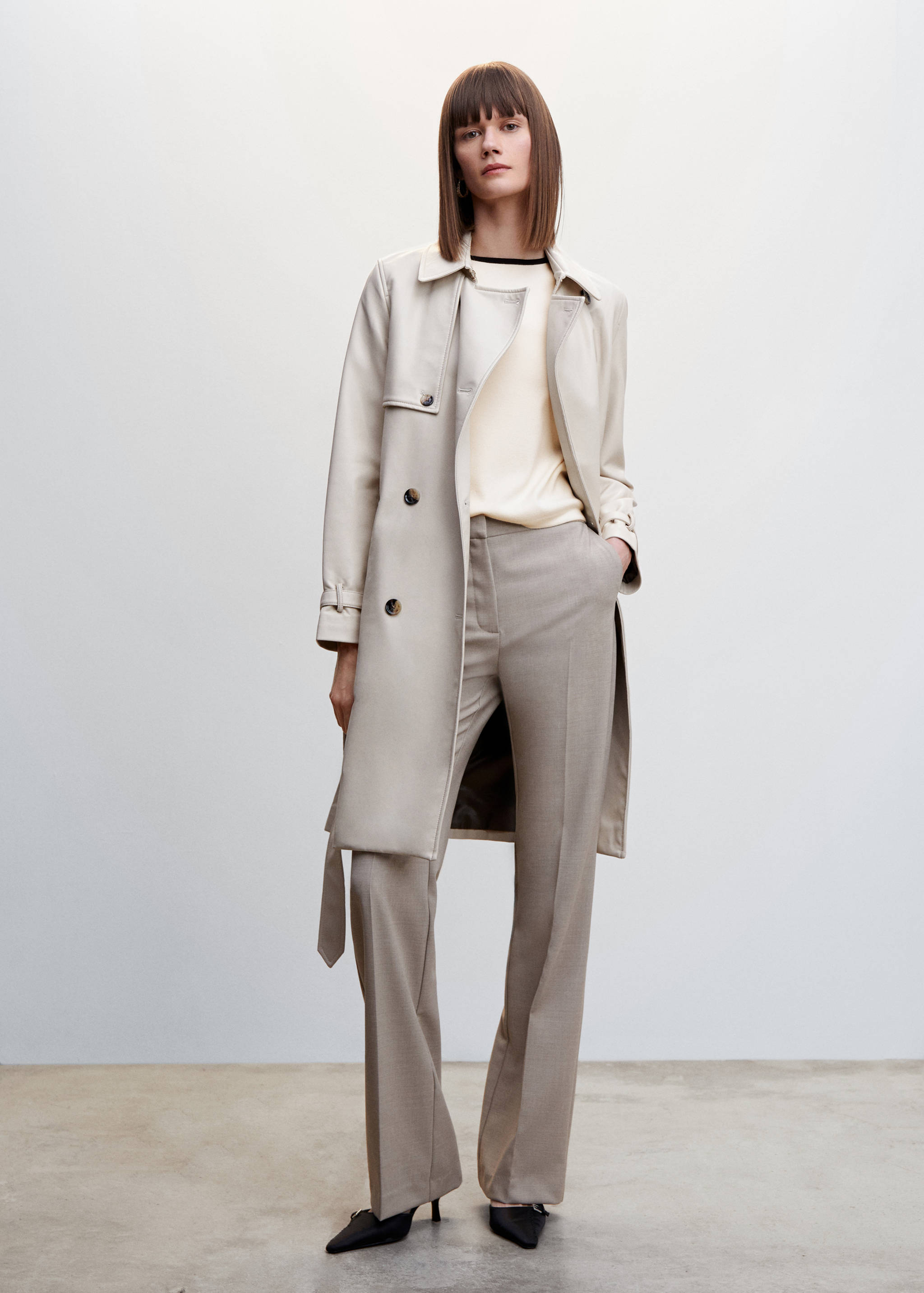 Contrast trim sweater - General plane