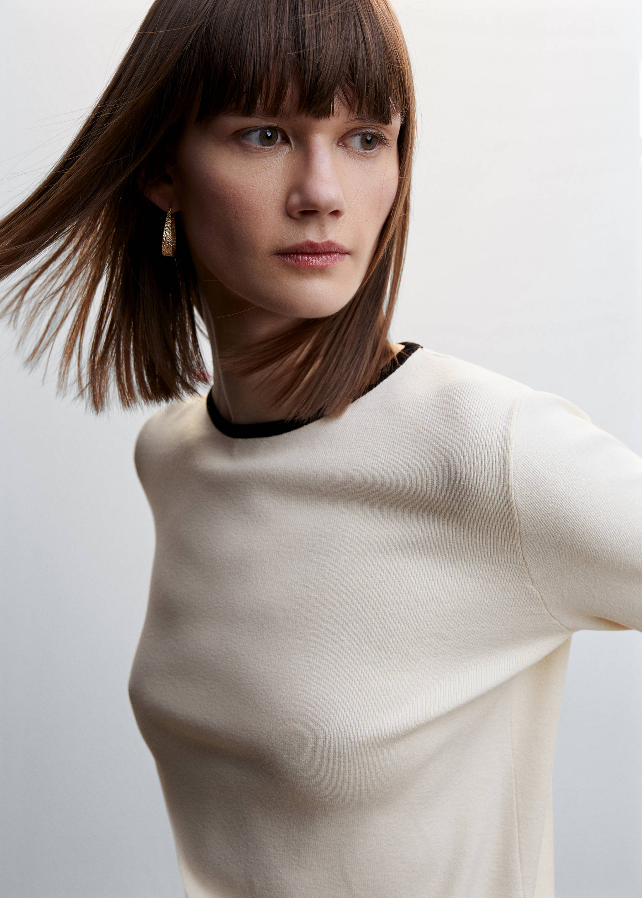 Contrast trim sweater - Details of the article 1