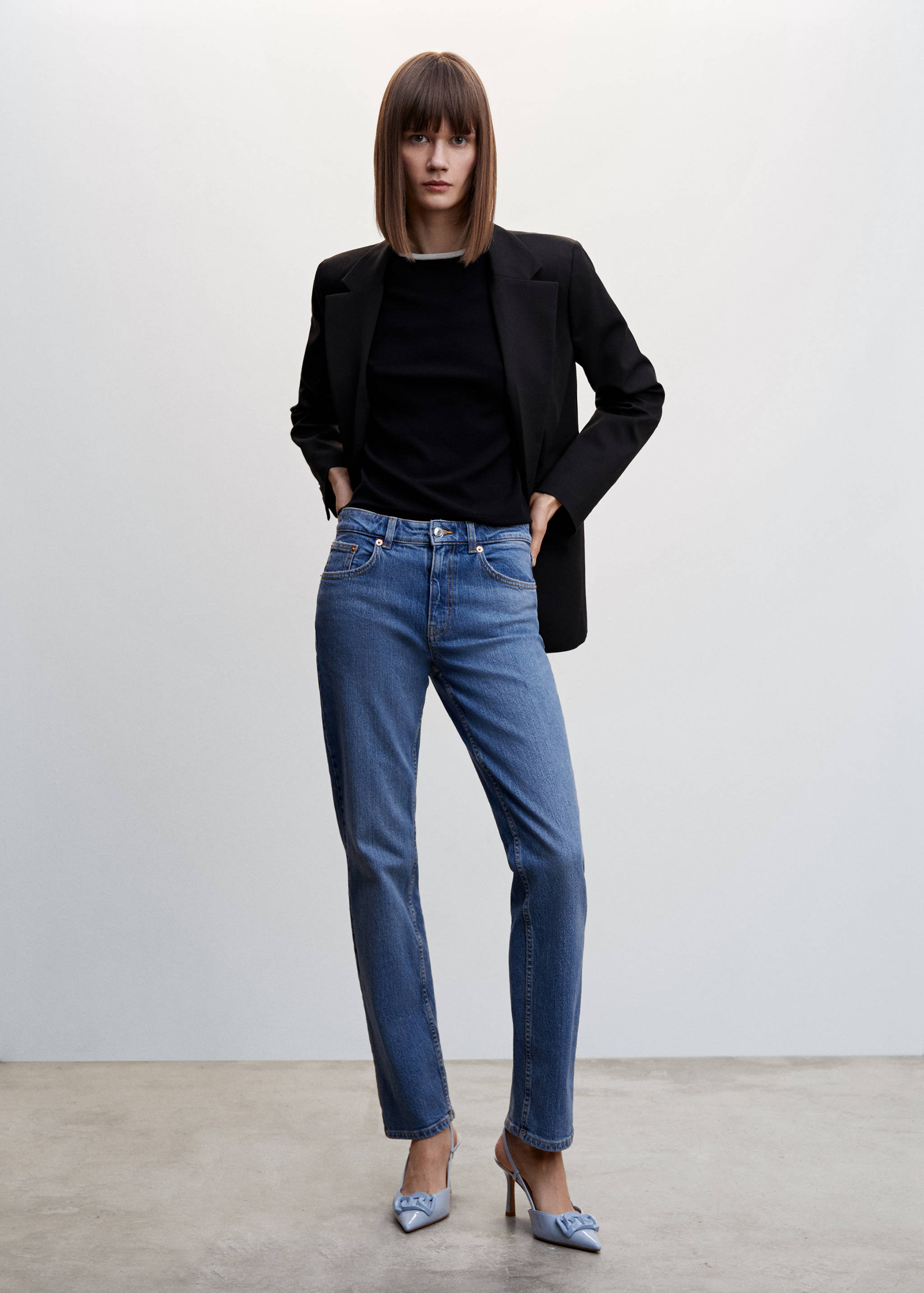 Contrast trim sweater - General plane