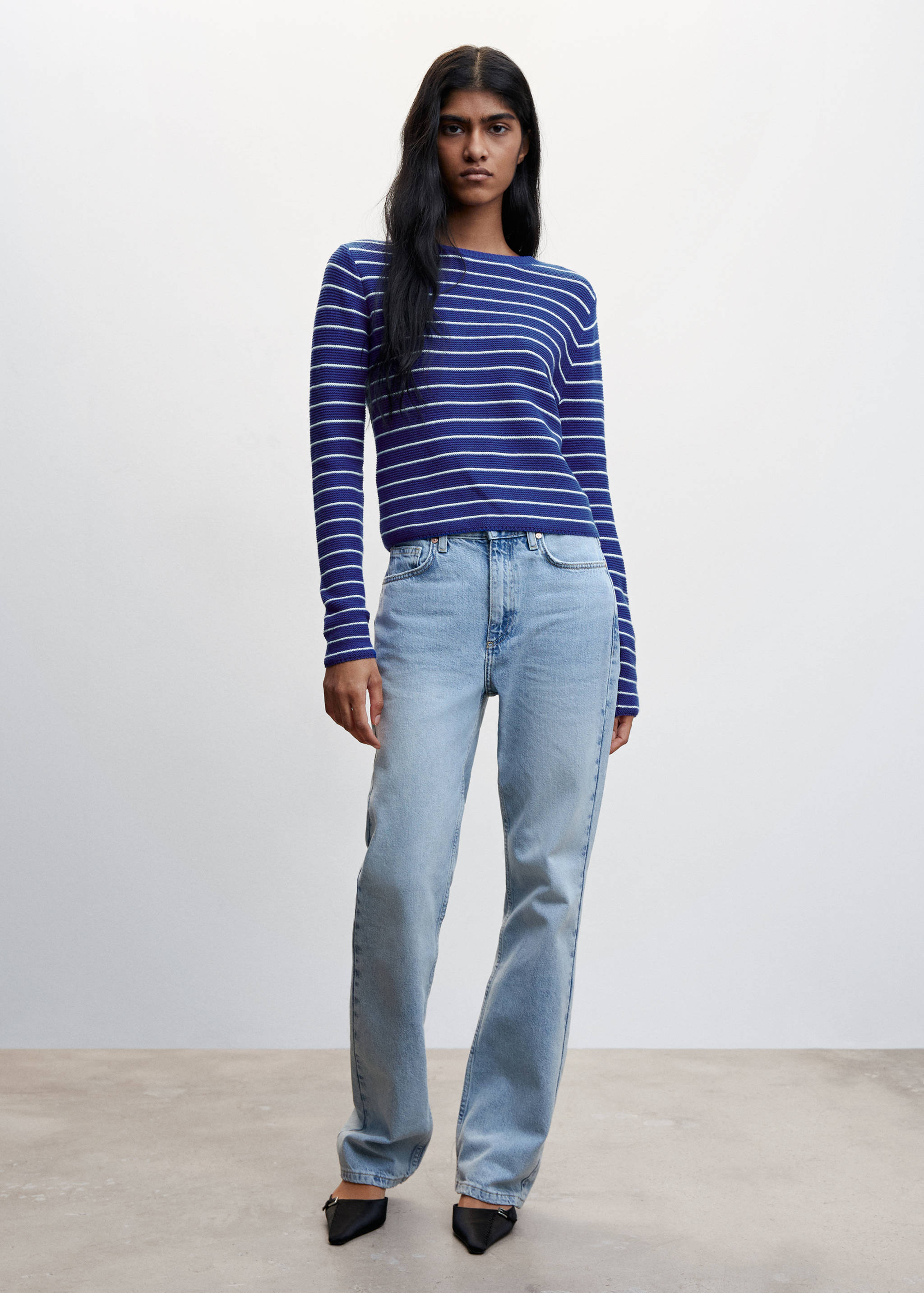 Pull-over rayé col rond - Détail de l'article 4