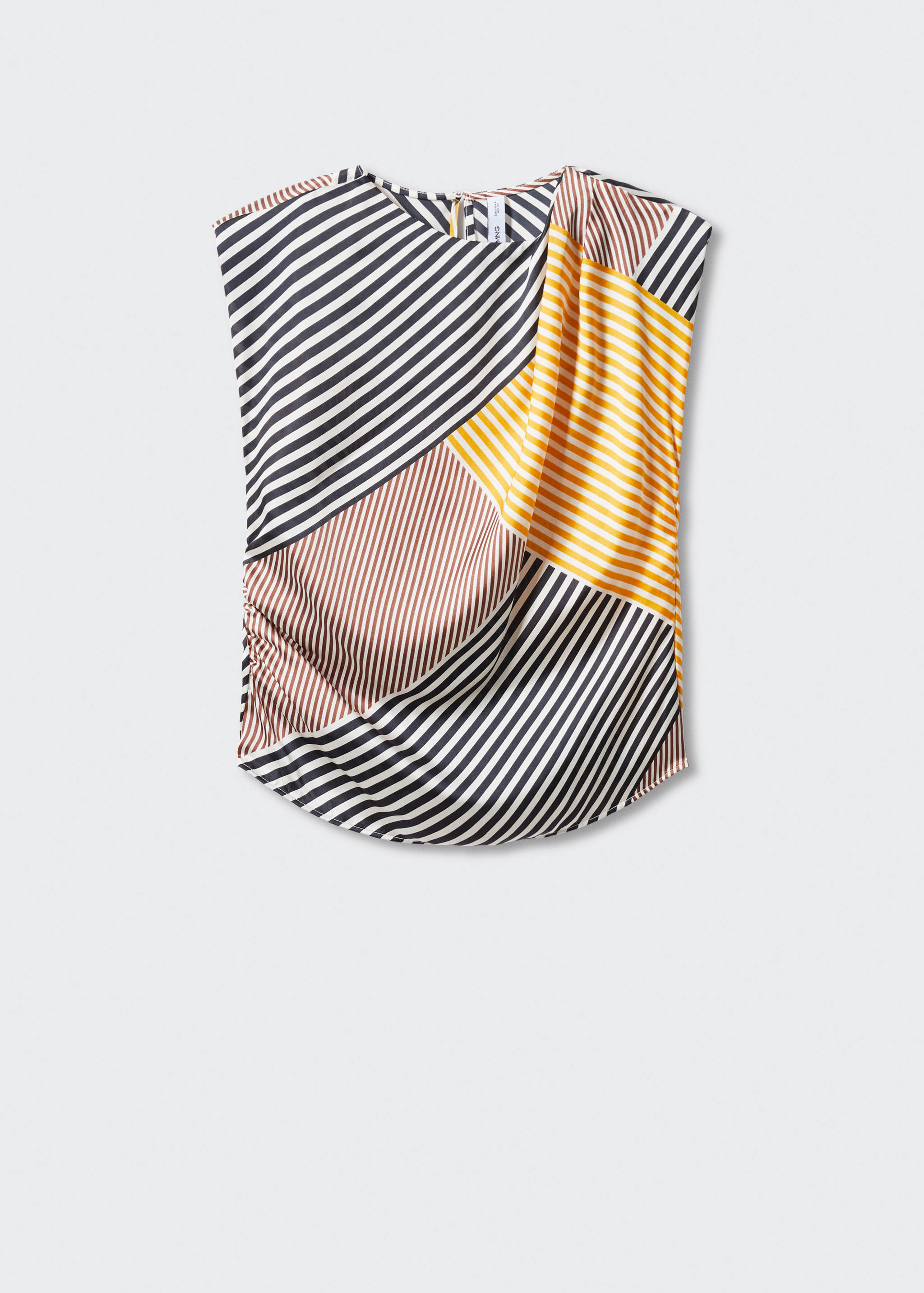 Блузка с принтом и подплечниками - Изделие без модели