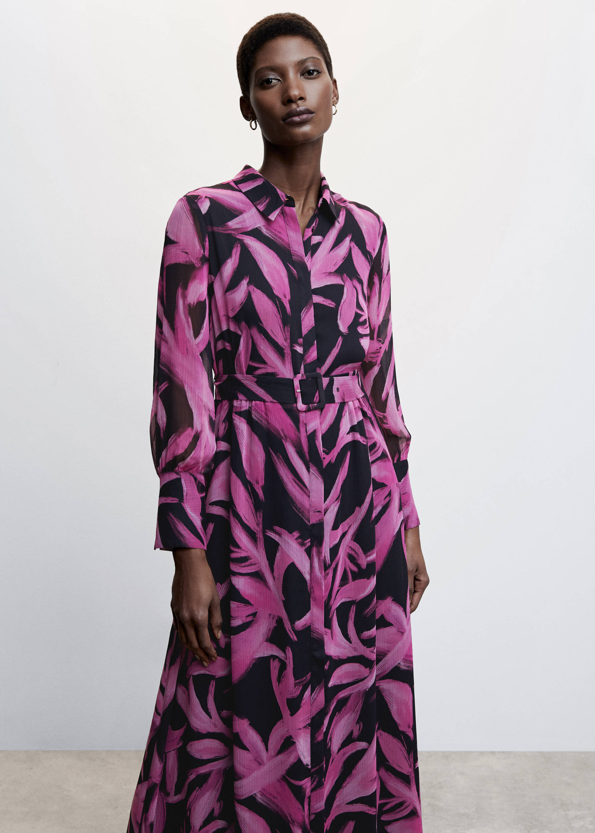 Vestido gasa estampado - Plano medio