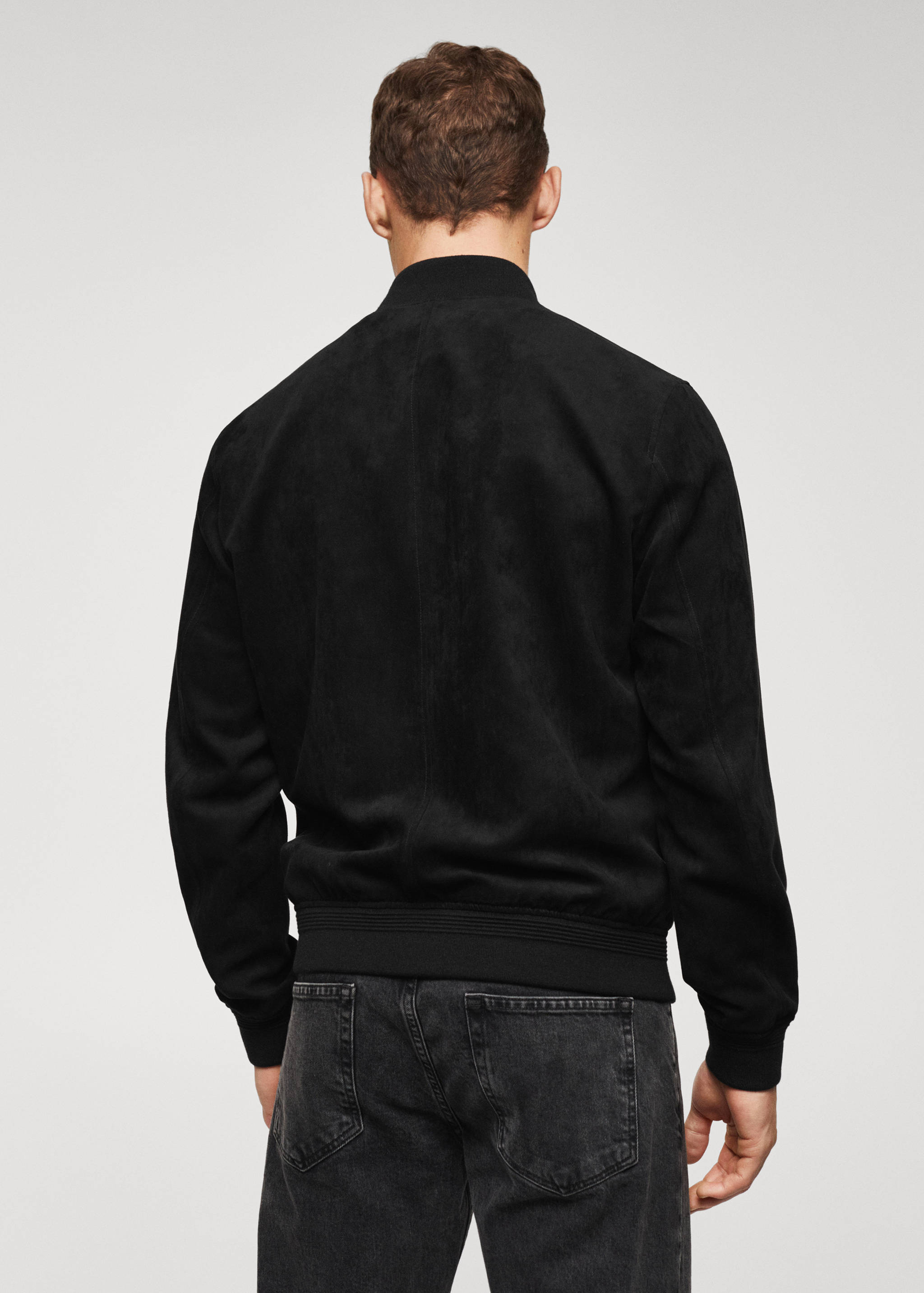 Suede-effect bomber jacket - Reverse of the article