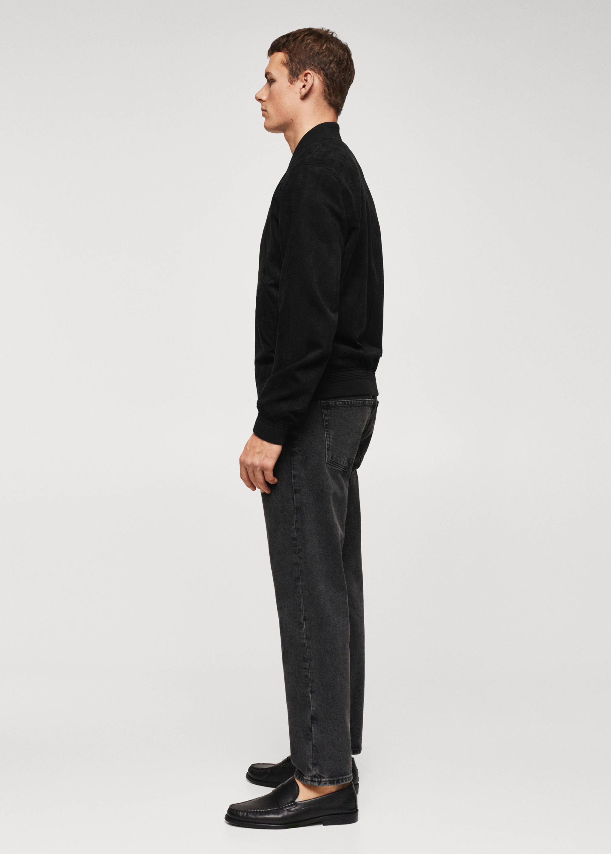 Suede-effect bomber jacket - Details of the article 6