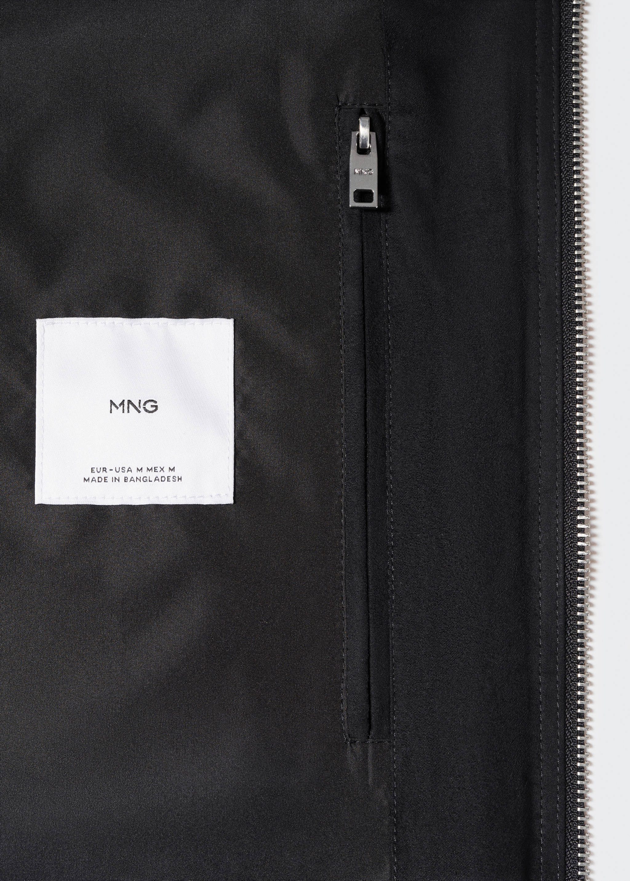 Suede-effect bomber jacket - Details of the article 8