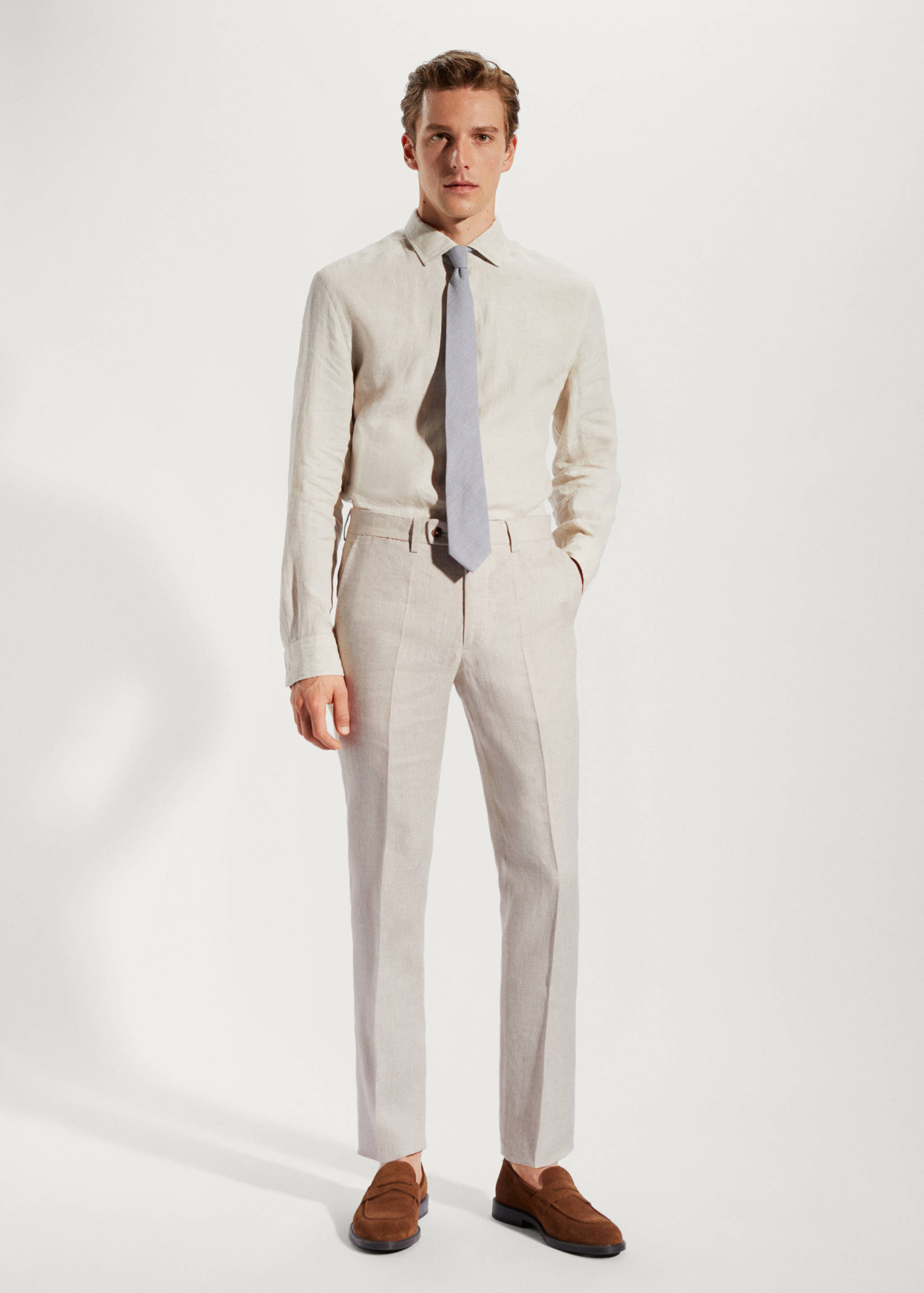 100% linen suit trousers - General plane