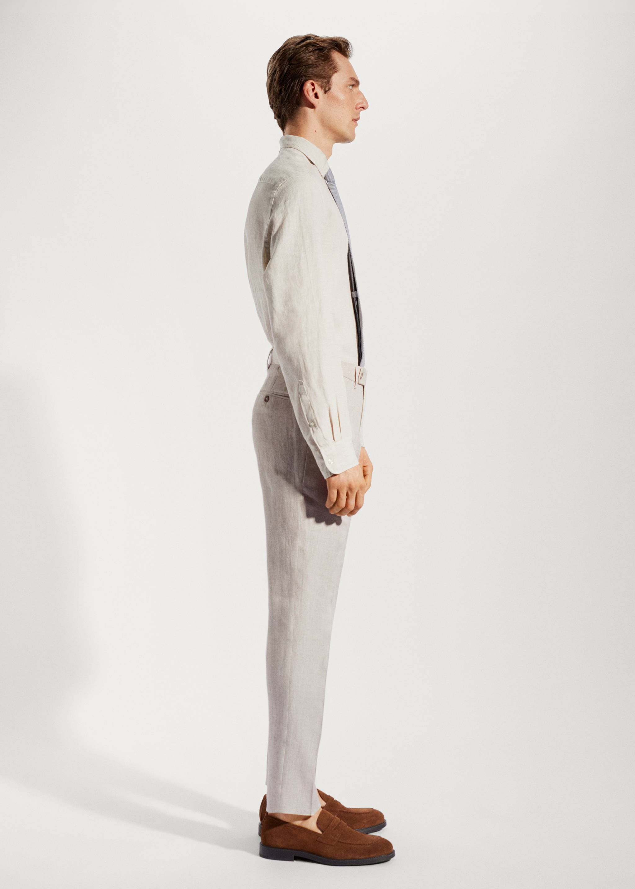 100% linen suit trousers - Details of the article 4