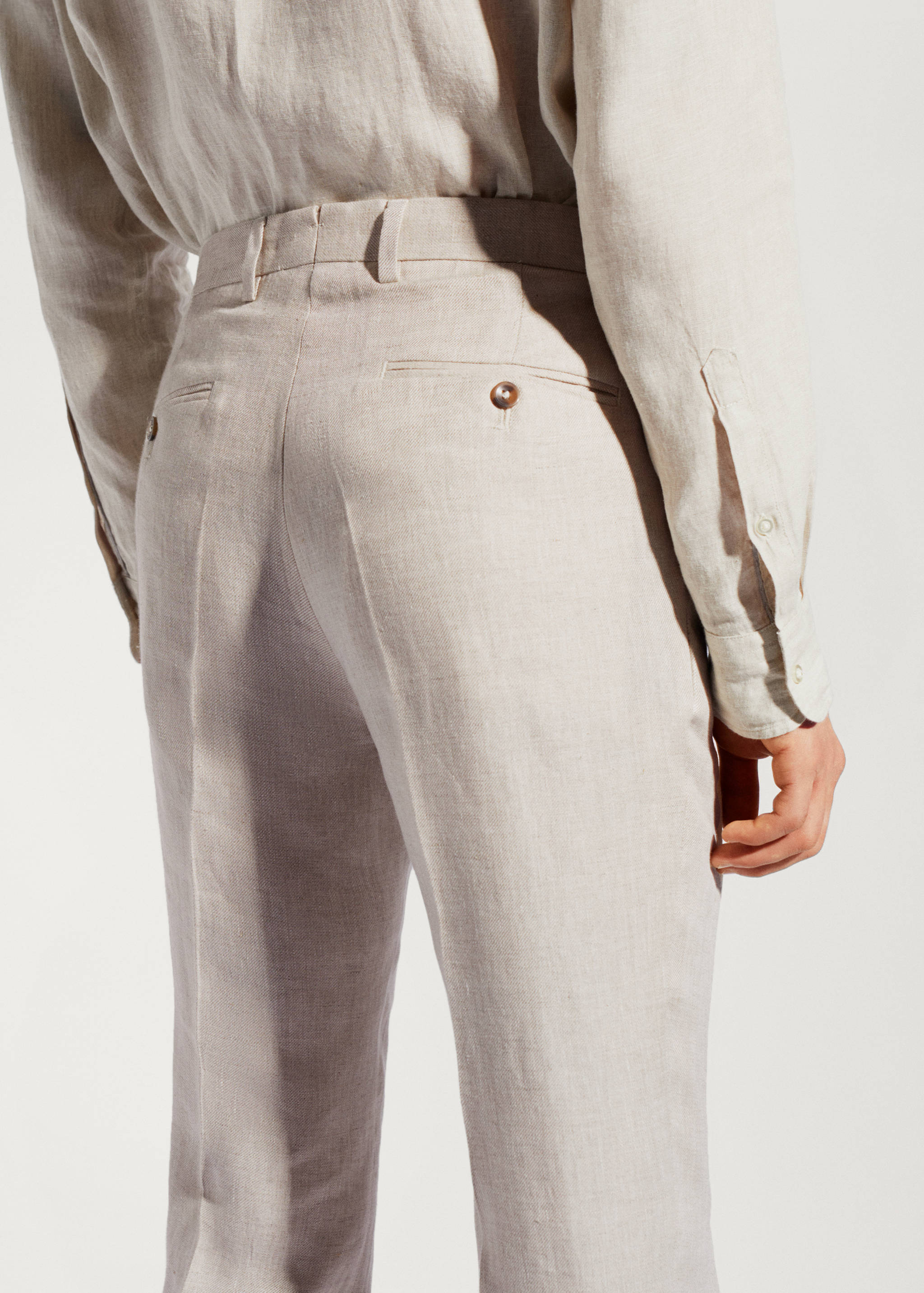 100% linen suit trousers - Details of the article 2