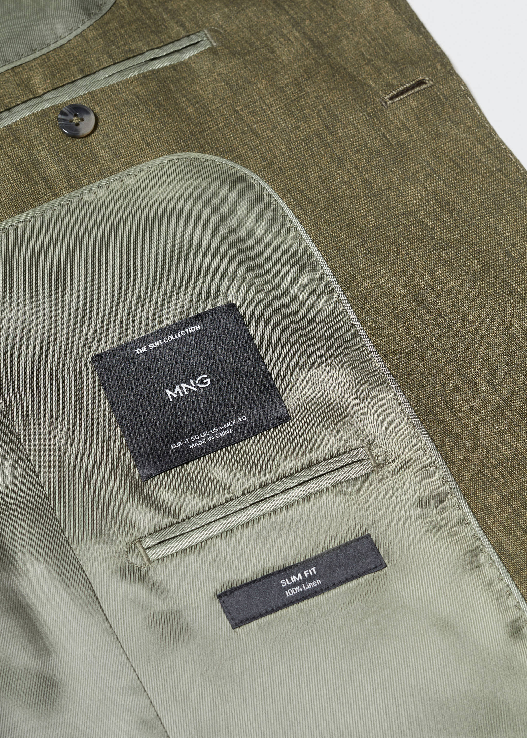 100% linen slim-fit suit jacket - Details of the article 8