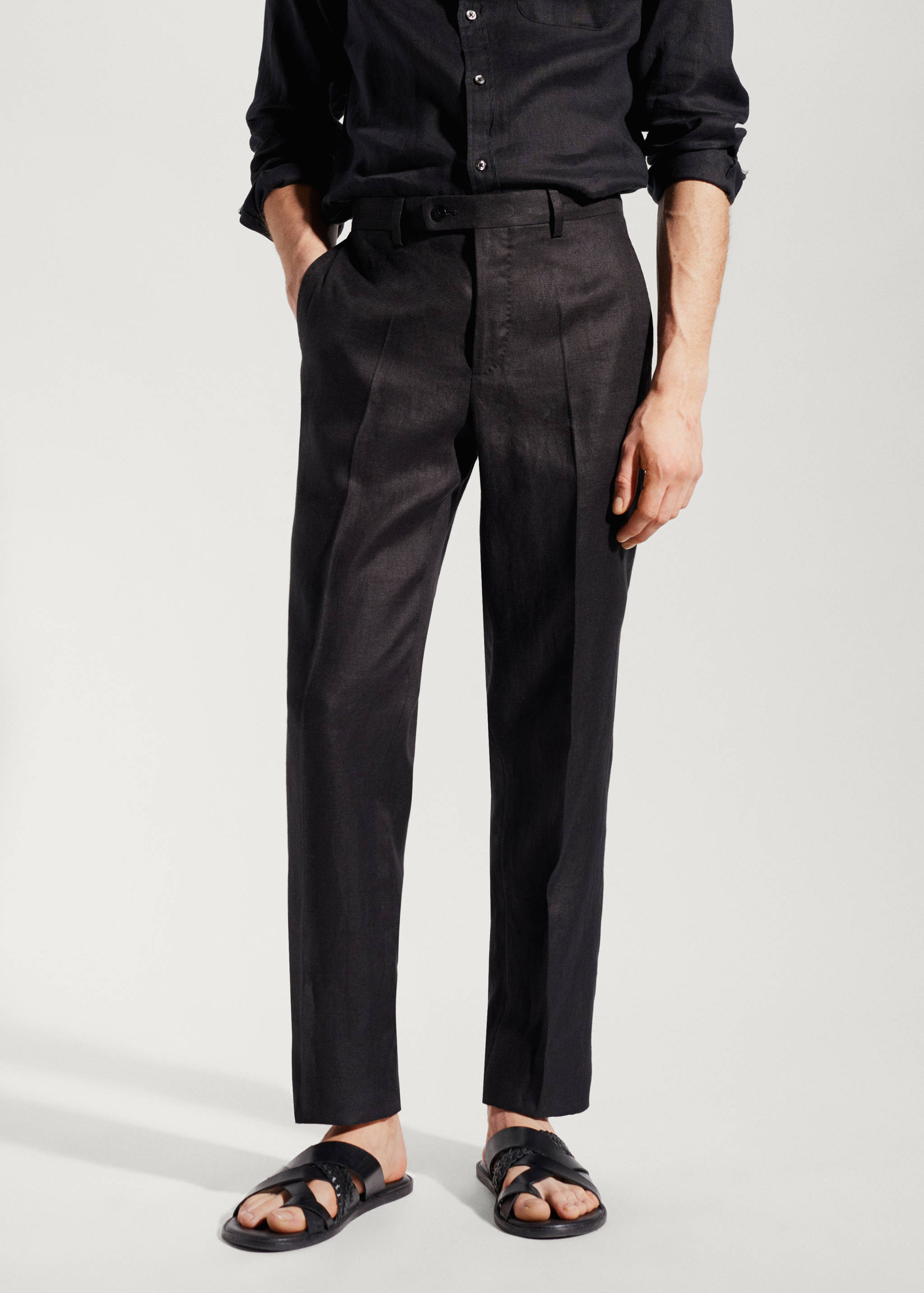 Pantalon costume 100 % lin - Plan moyen