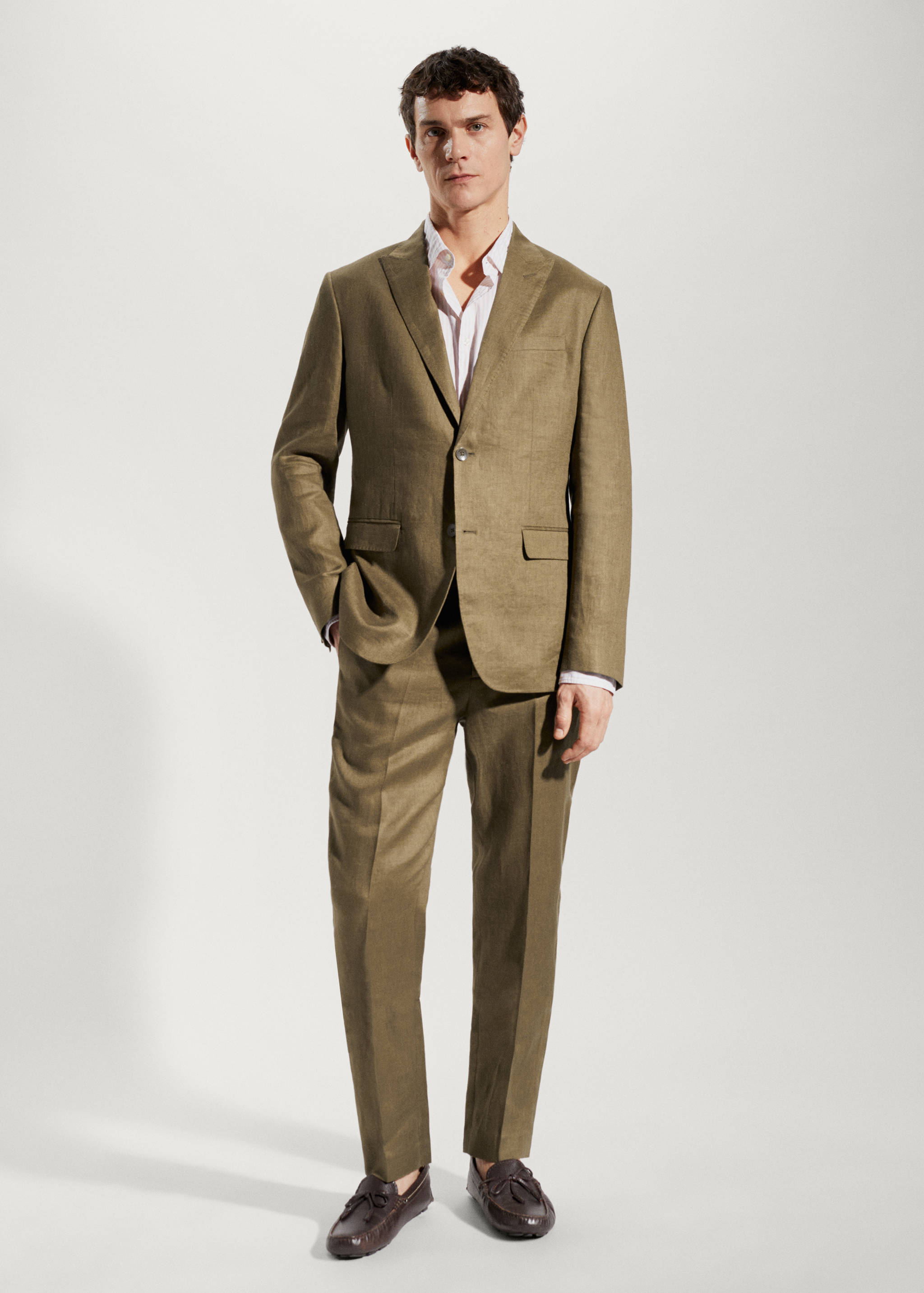 Pantalón traje 100% lino - Plano general