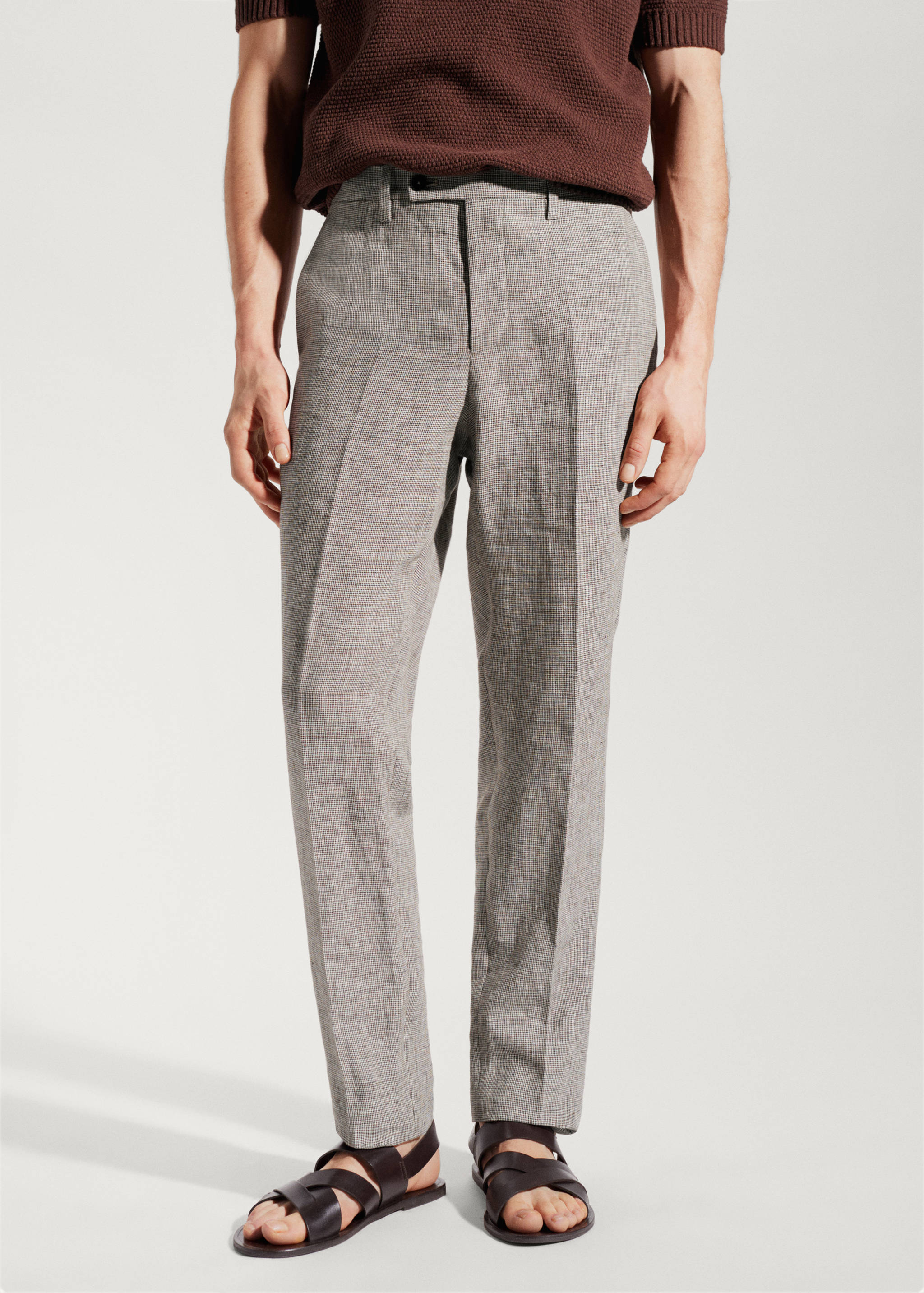 Костюмные брюки 100% лен - Средний план