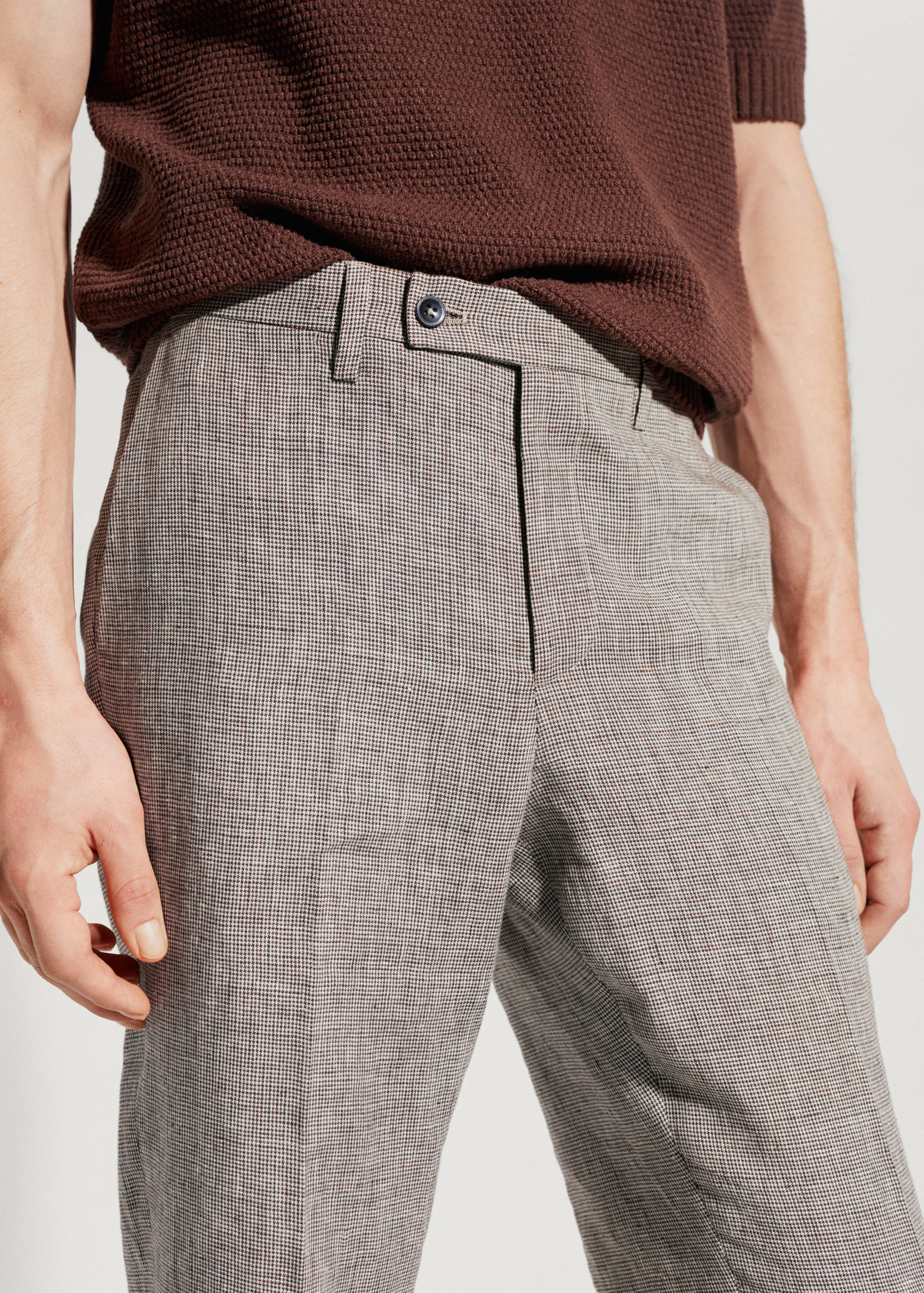 Костюмные брюки 100% лен - Деталь изделия 1