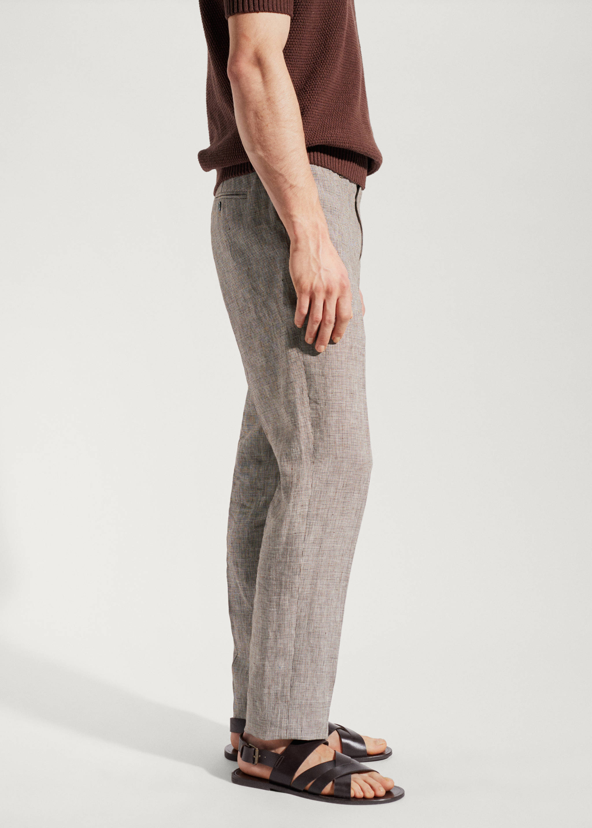 Костюмные брюки 100% лен - Деталь изделия 4