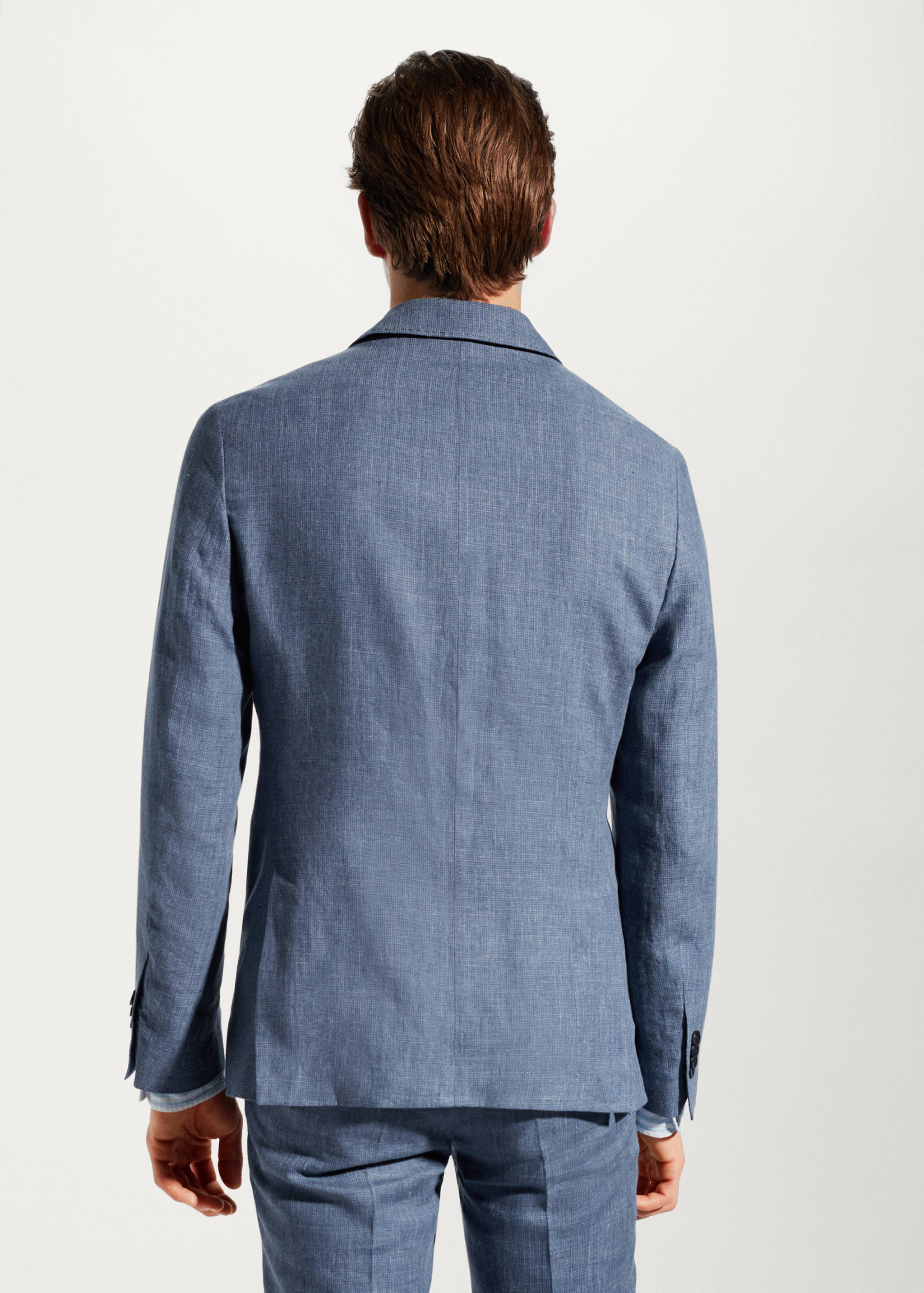 100% linen slim-fit suit jacket - Reverse of the article