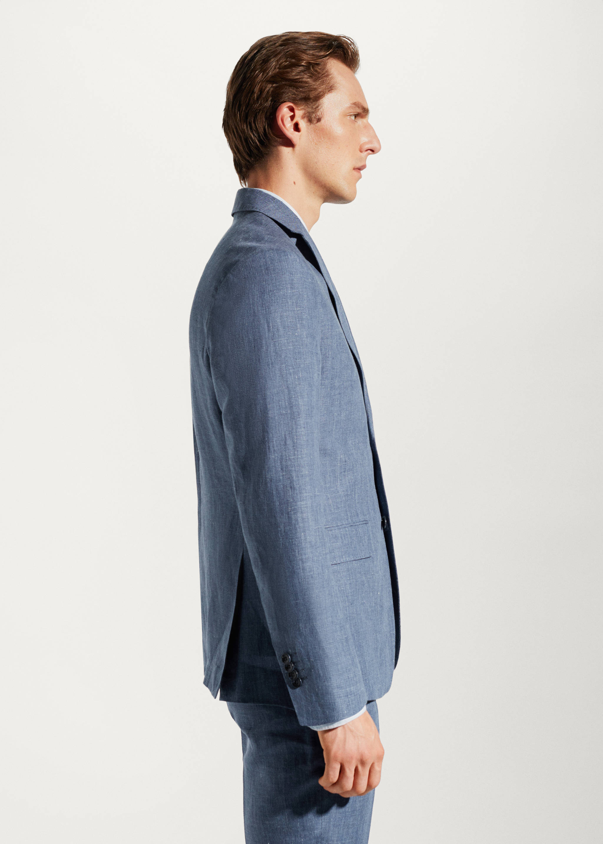 100% linen slim-fit suit jacket - Details of the article 2