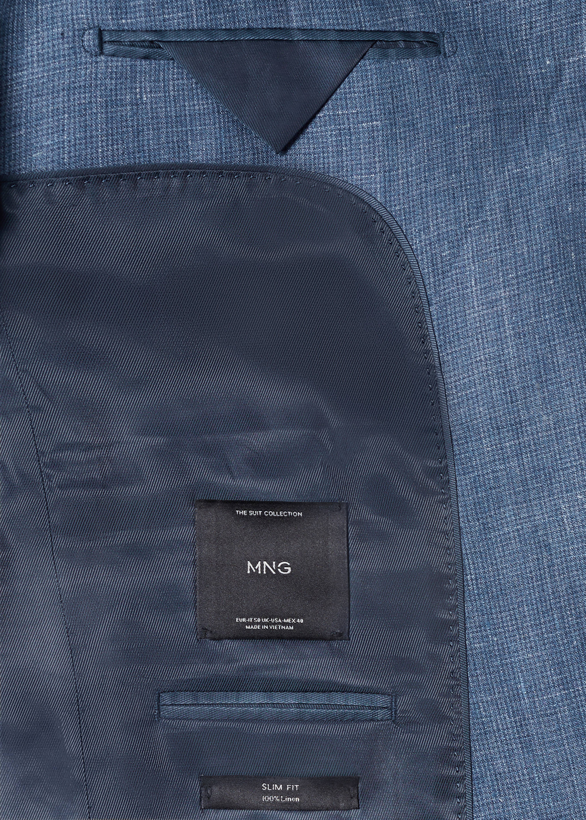 100% linen slim-fit suit jacket - Details of the article 8