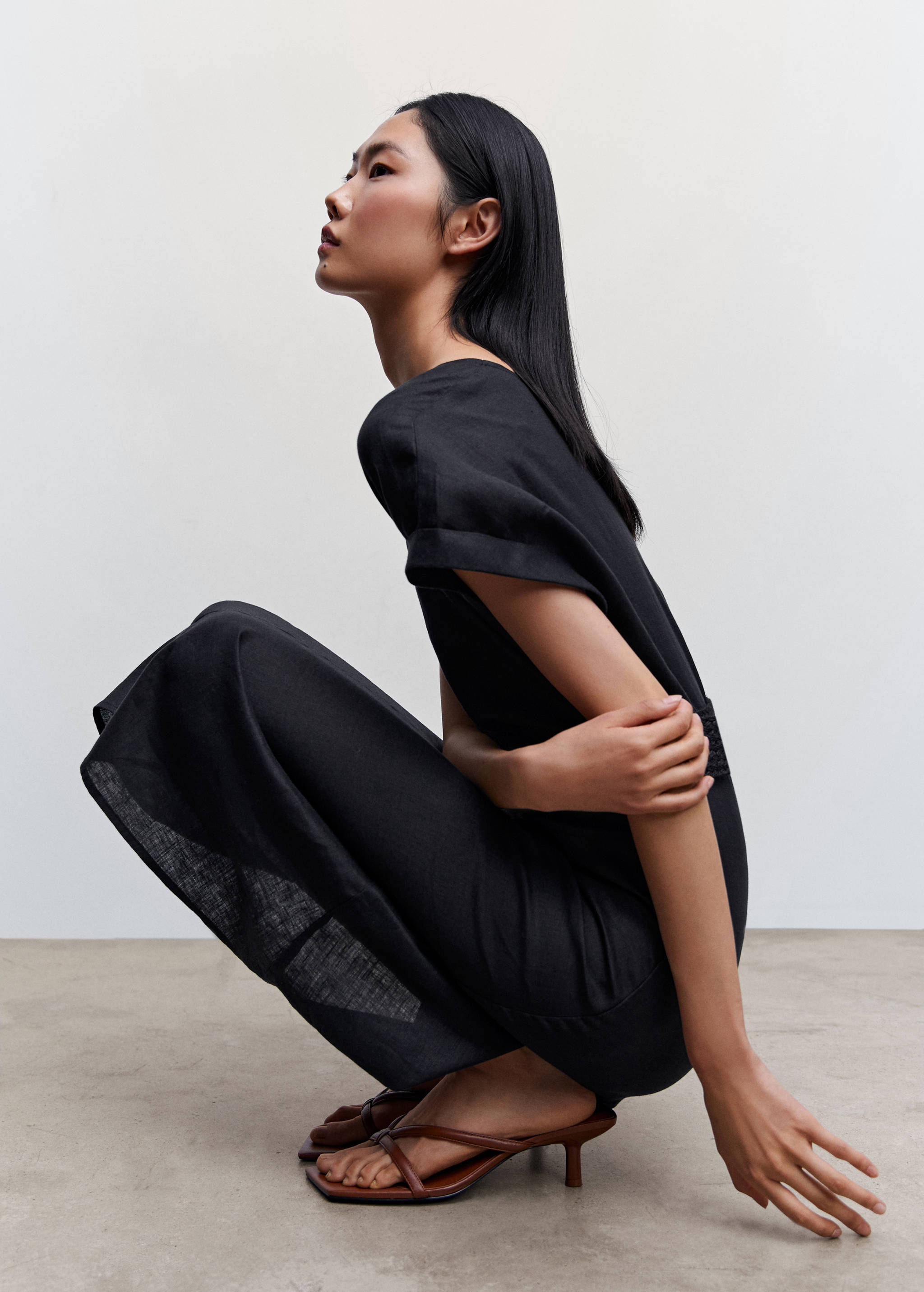 Belt linen dress - Details of the article 2