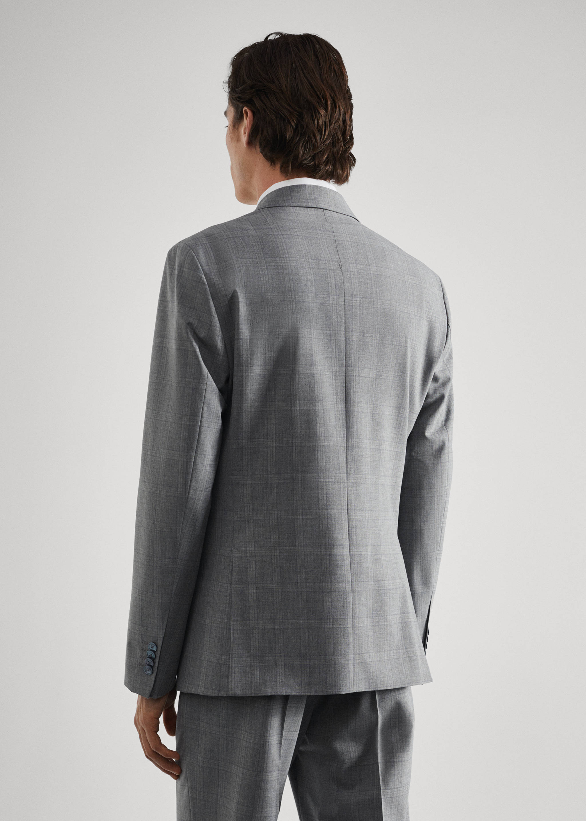 Veste costume laine slim fit carreaux - Verso de l’article
