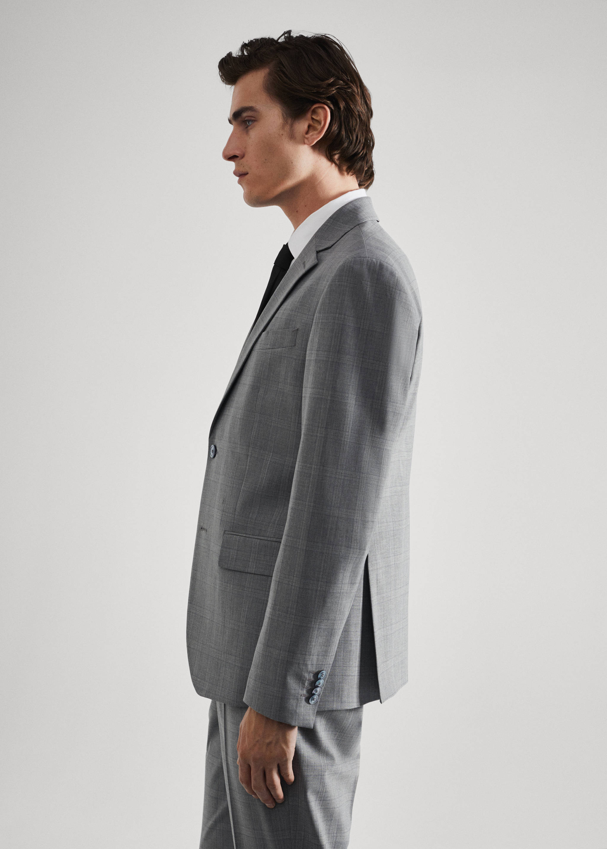 Veste costume laine slim fit carreaux - Détail de l'article 2