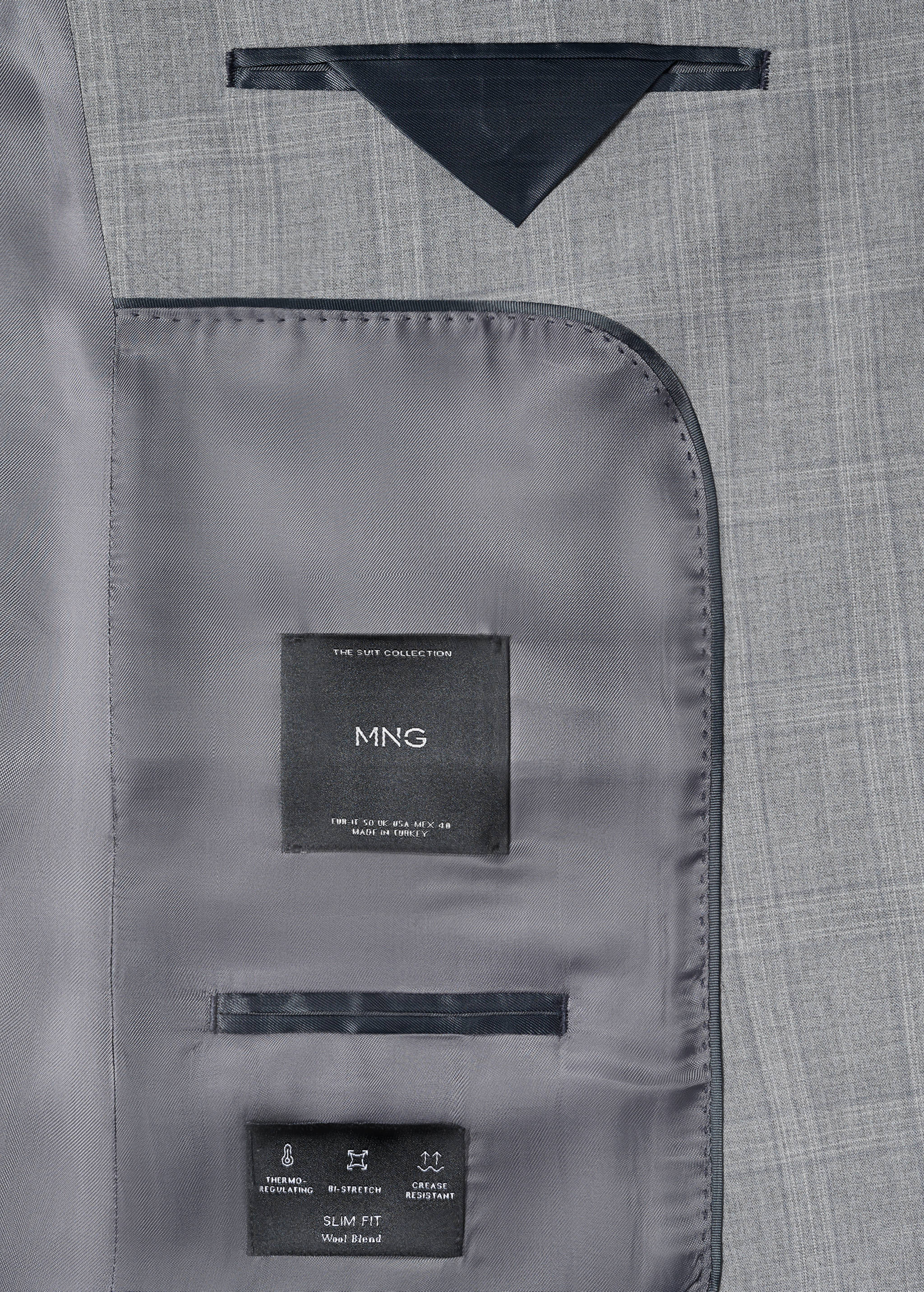 Veste costume laine slim fit carreaux - Détail de l'article 0