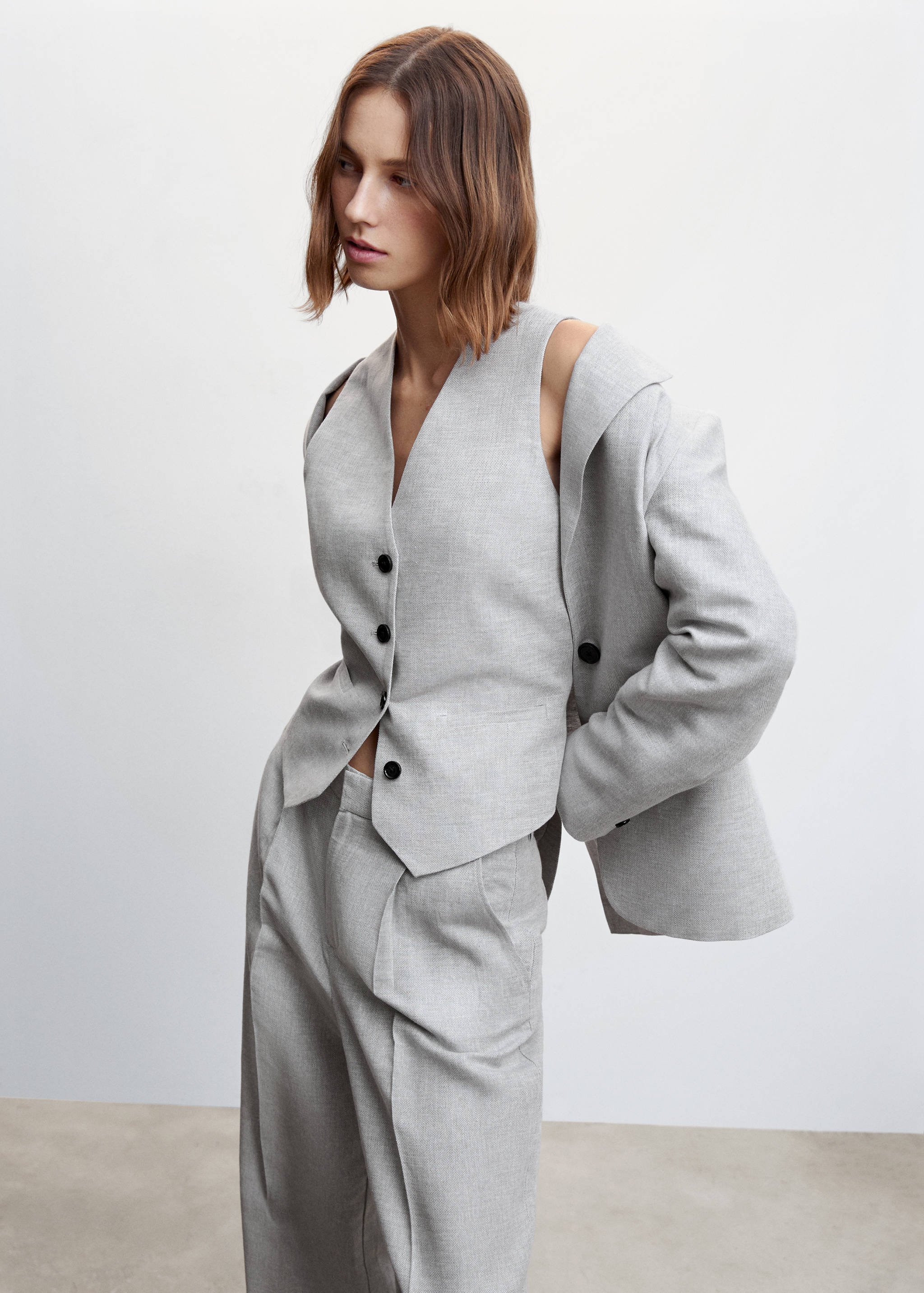 Gilet costume lin chevrons - Détail de l'article 2