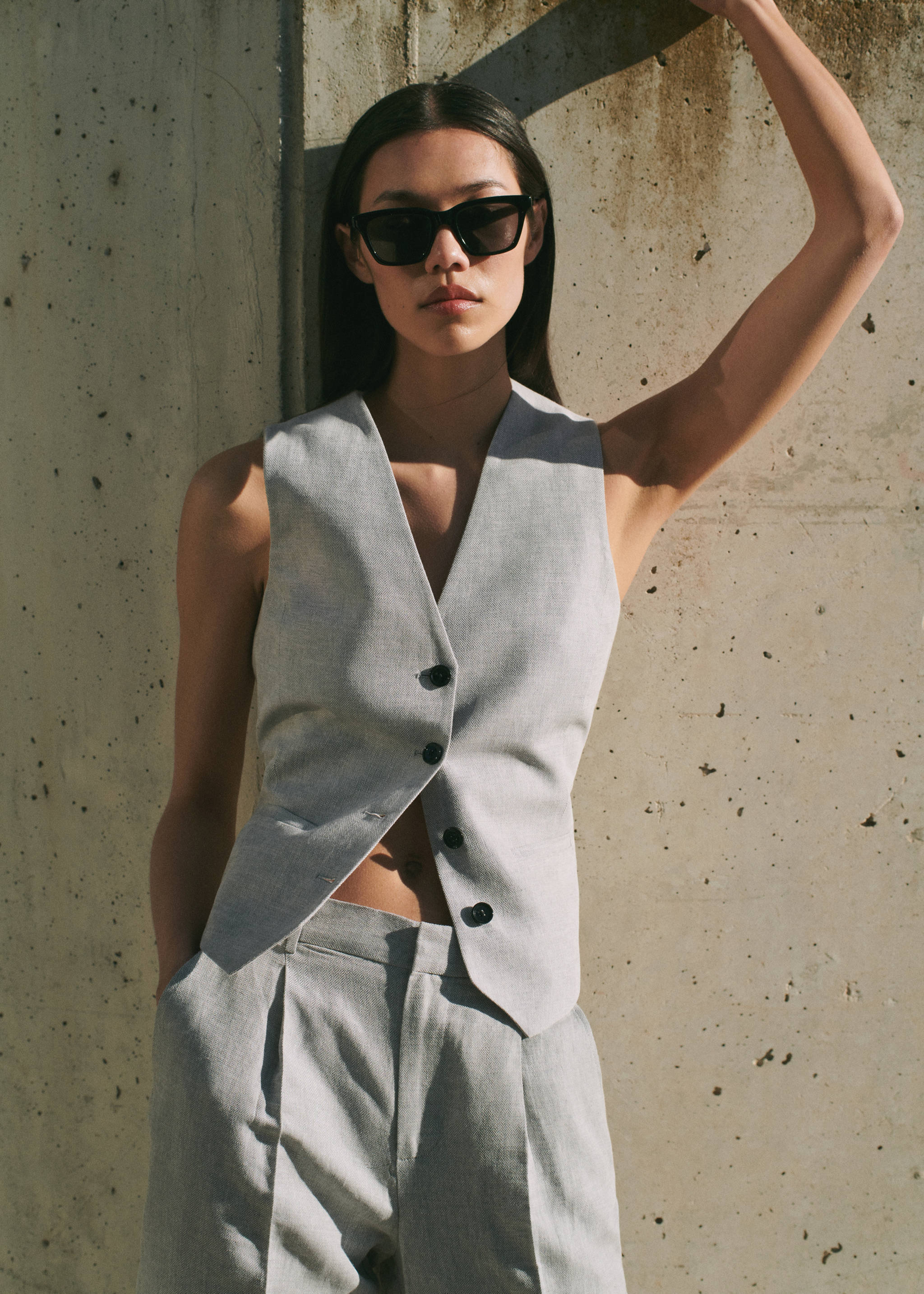 Gilet costume lin chevrons - Détail de l'article 7