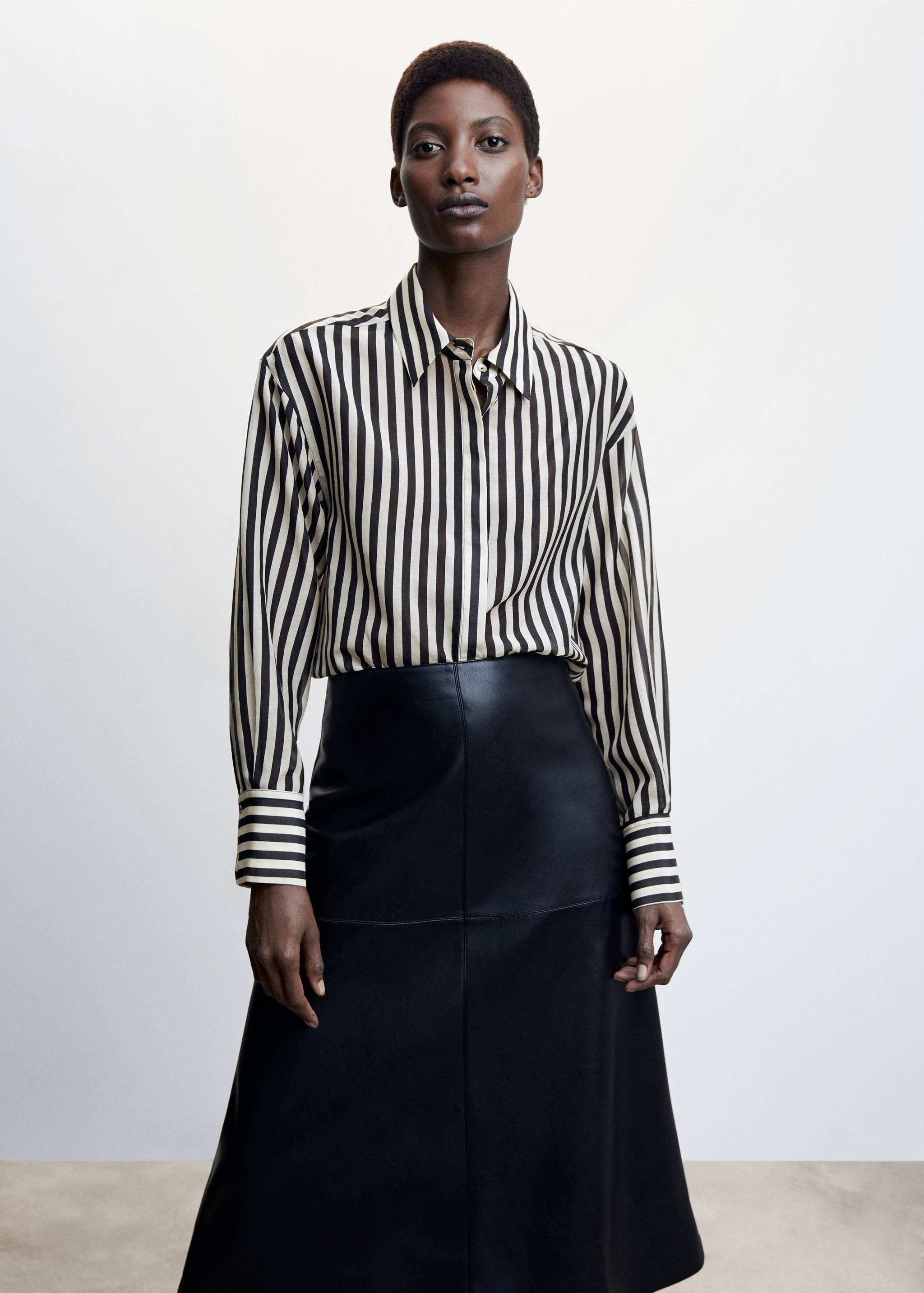 Striped cotton oversized shirt - Medium plane