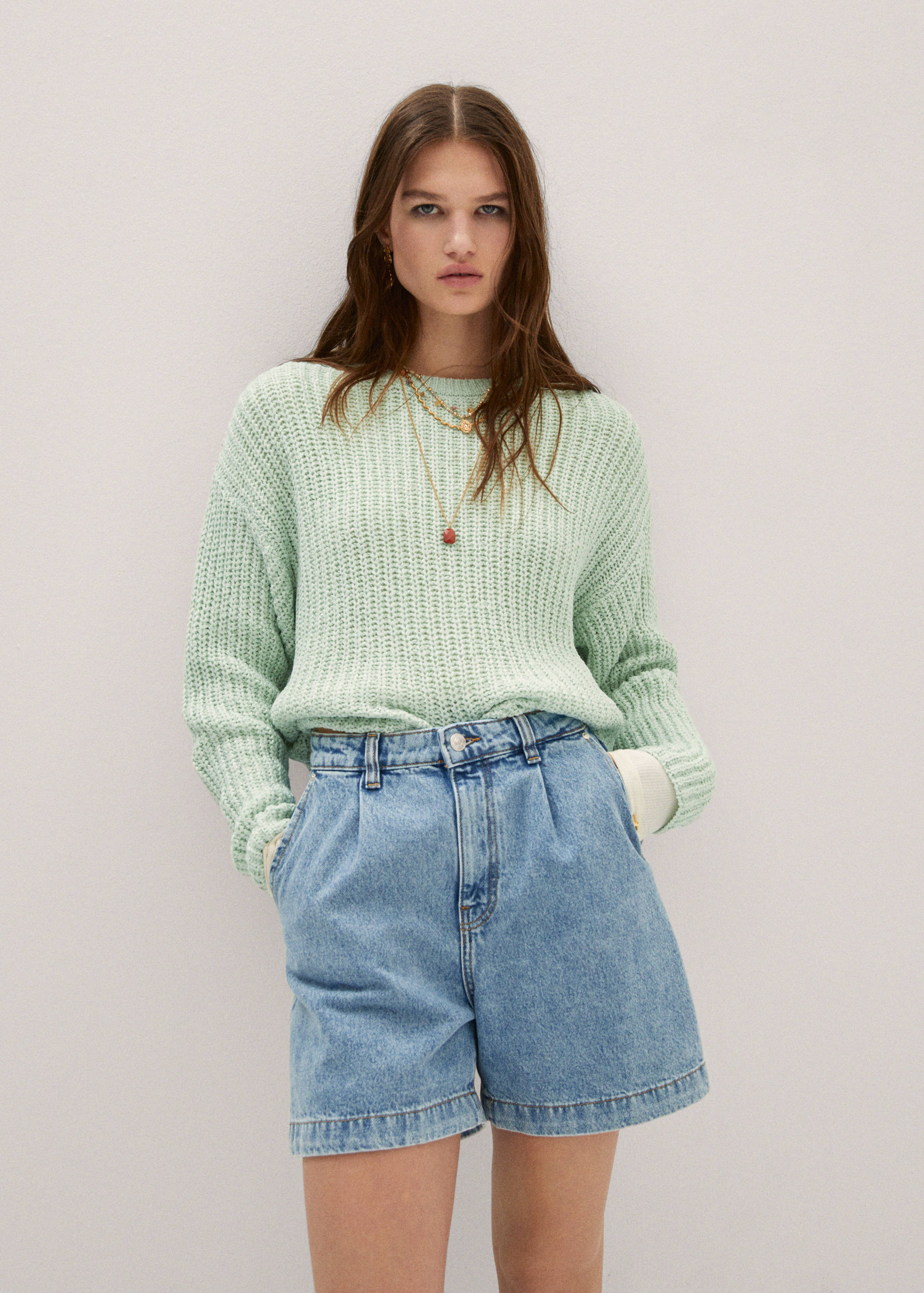 Pull-over maille col rond - Plan moyen