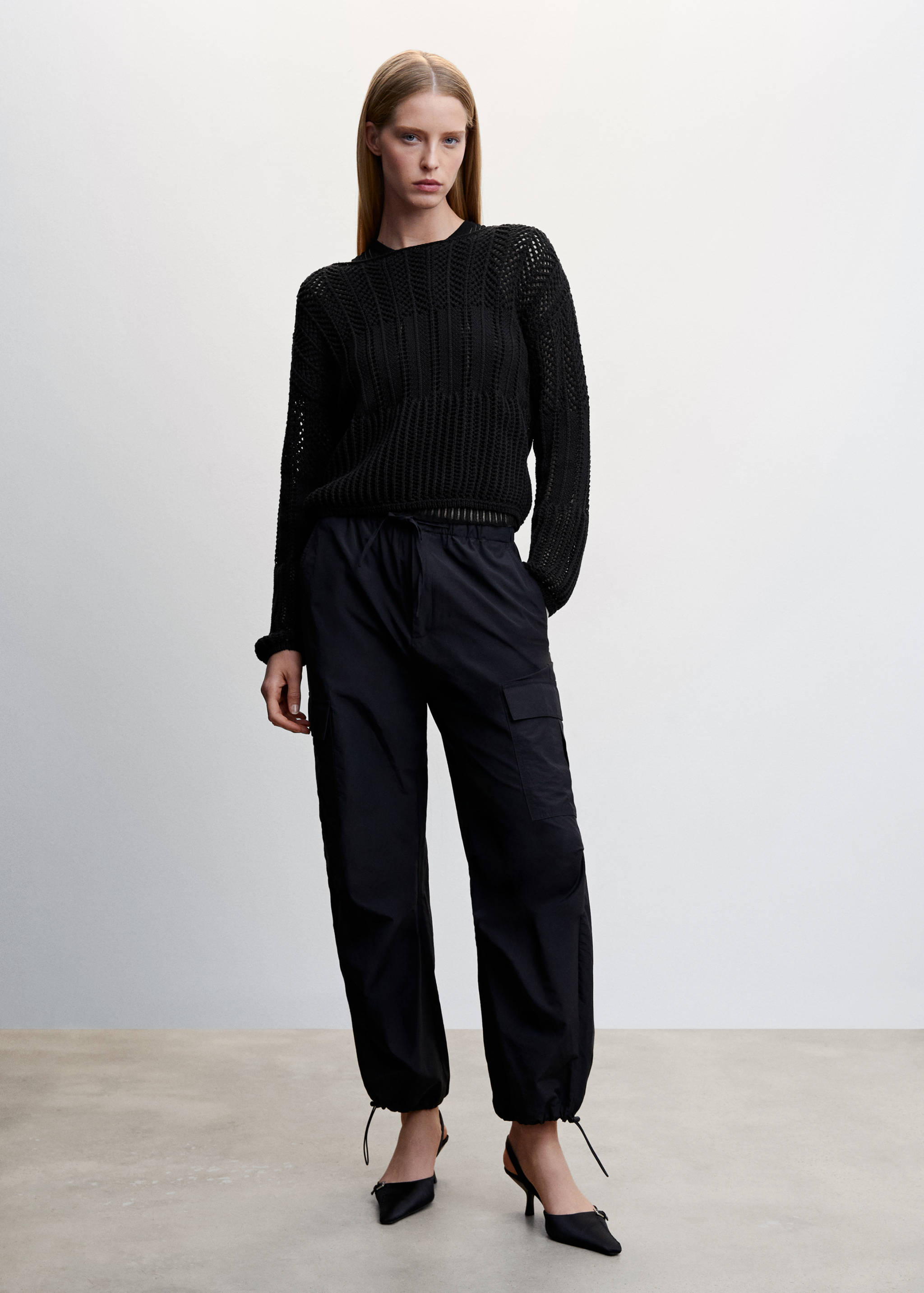 Openwork boat-neck sweater - General plane