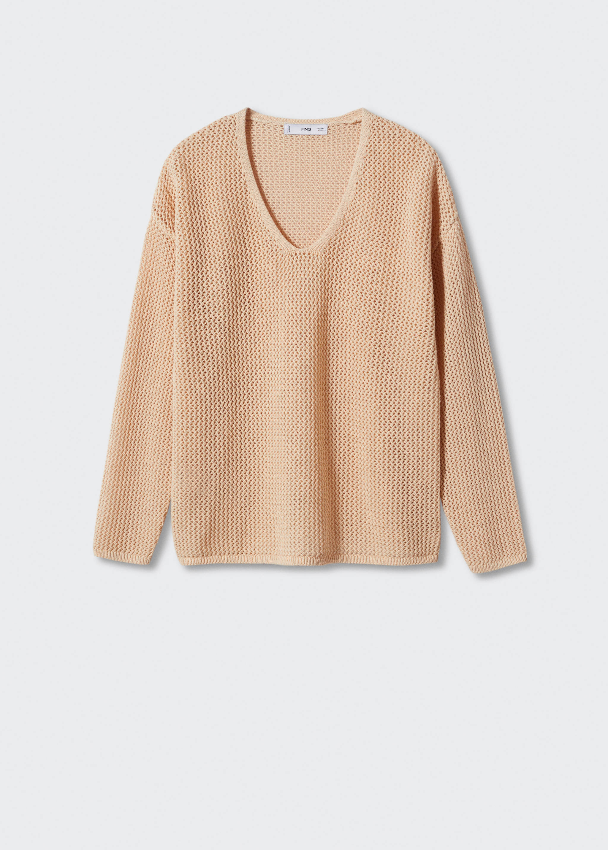 100% cotton V-neck sweater - Article without model