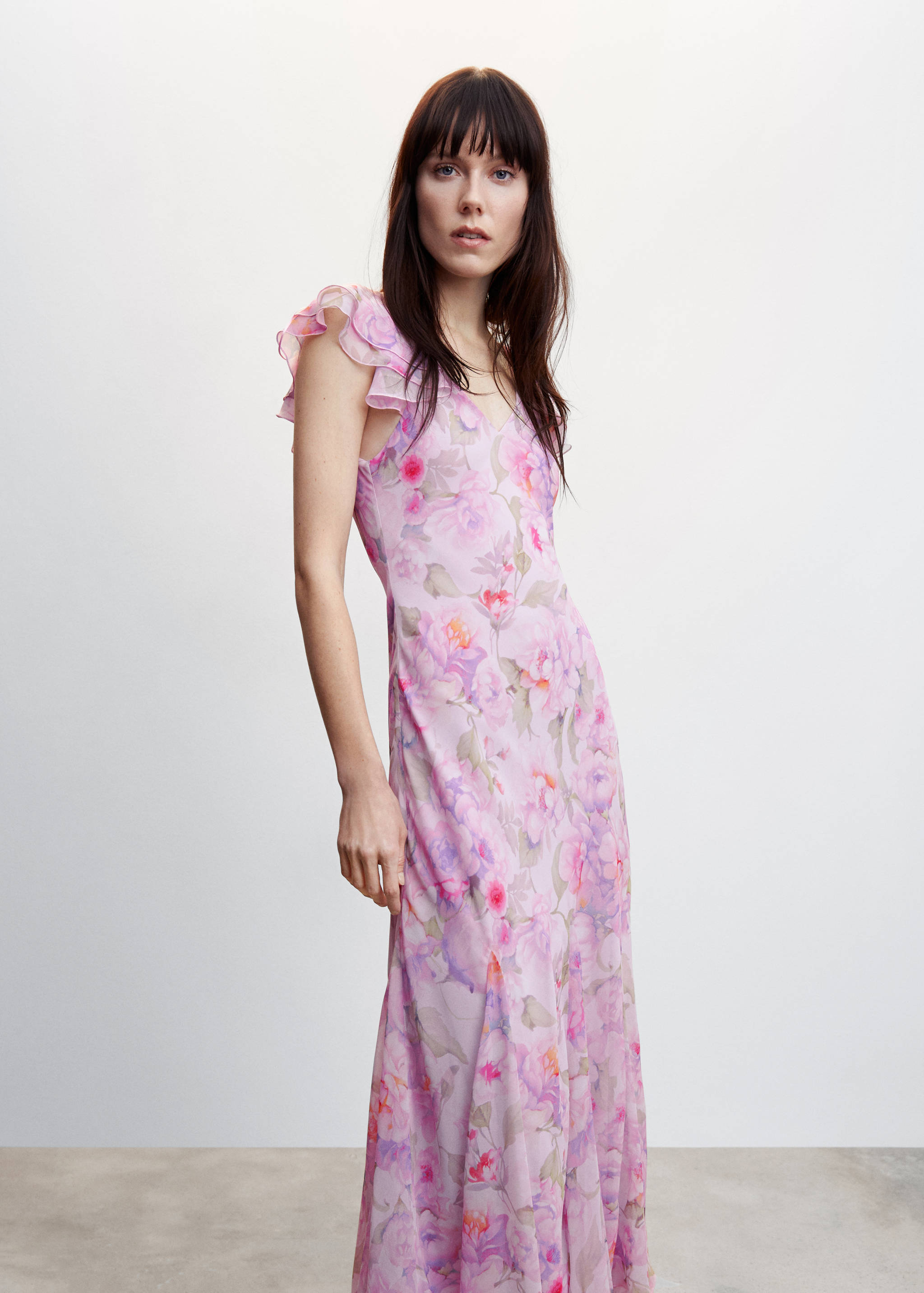 Floral ruffled dress - Medium plane