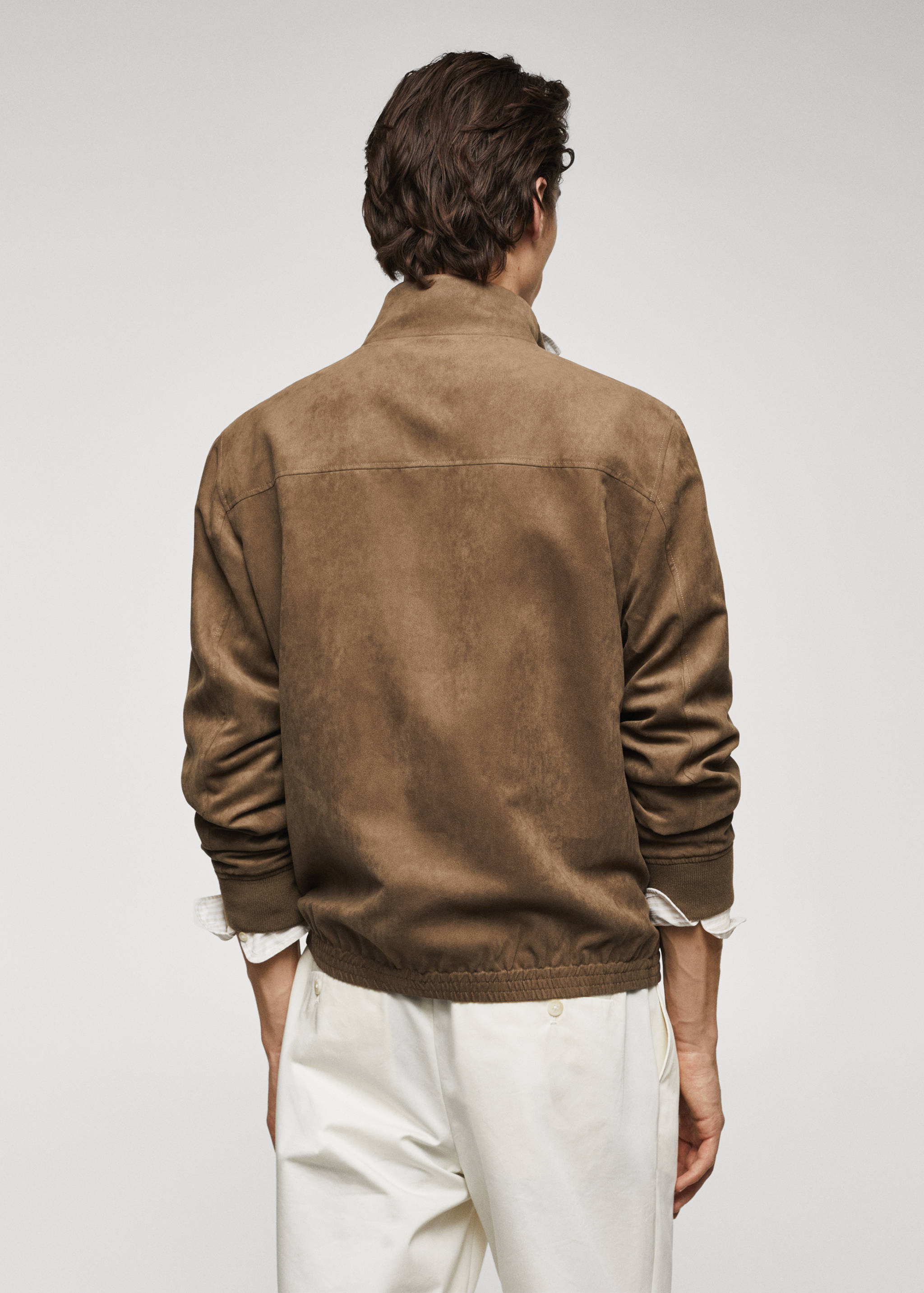 Suede-effect bomber jacket - Reverse of the article