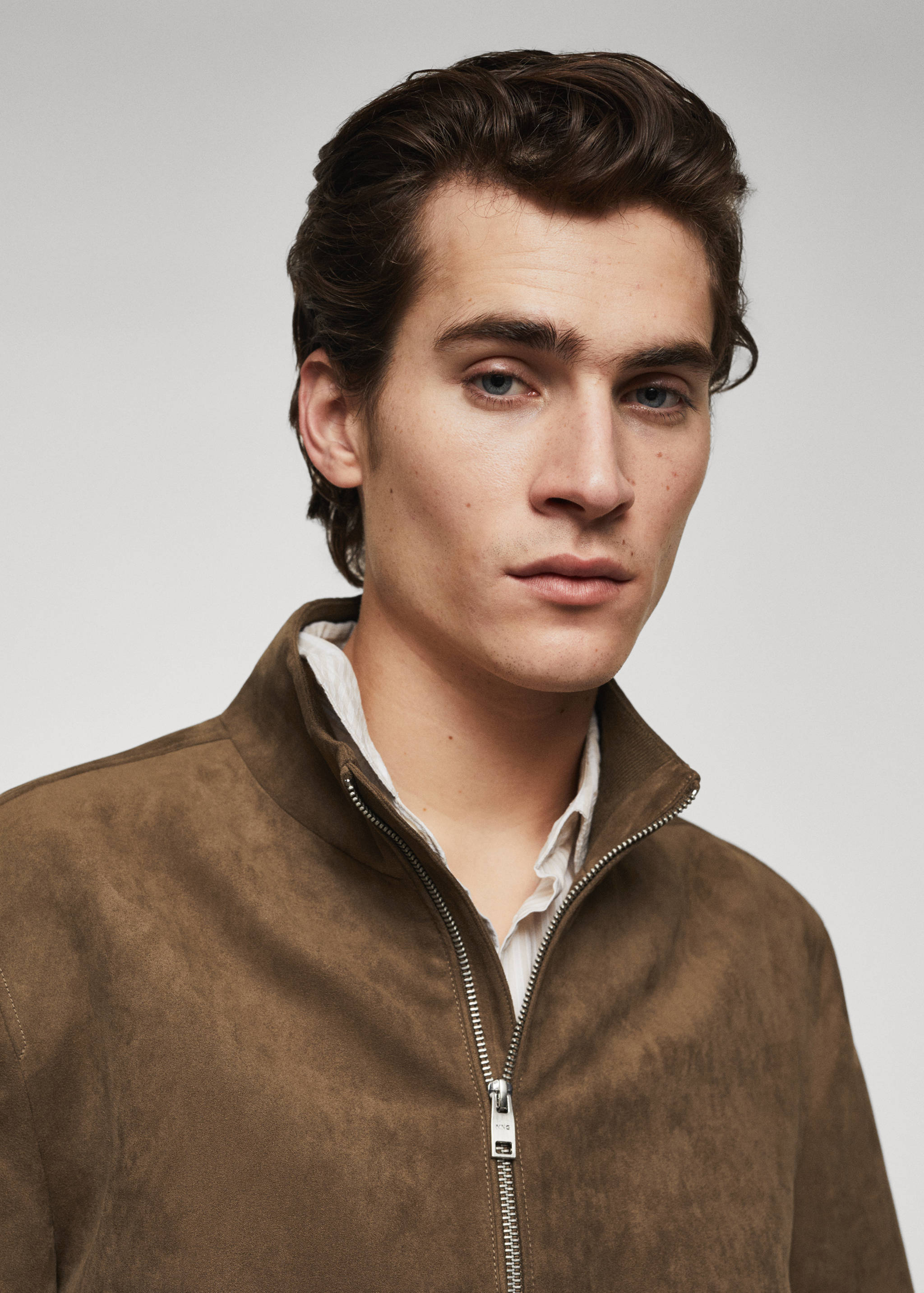 Suede-effect bomber jacket - Details of the article 1