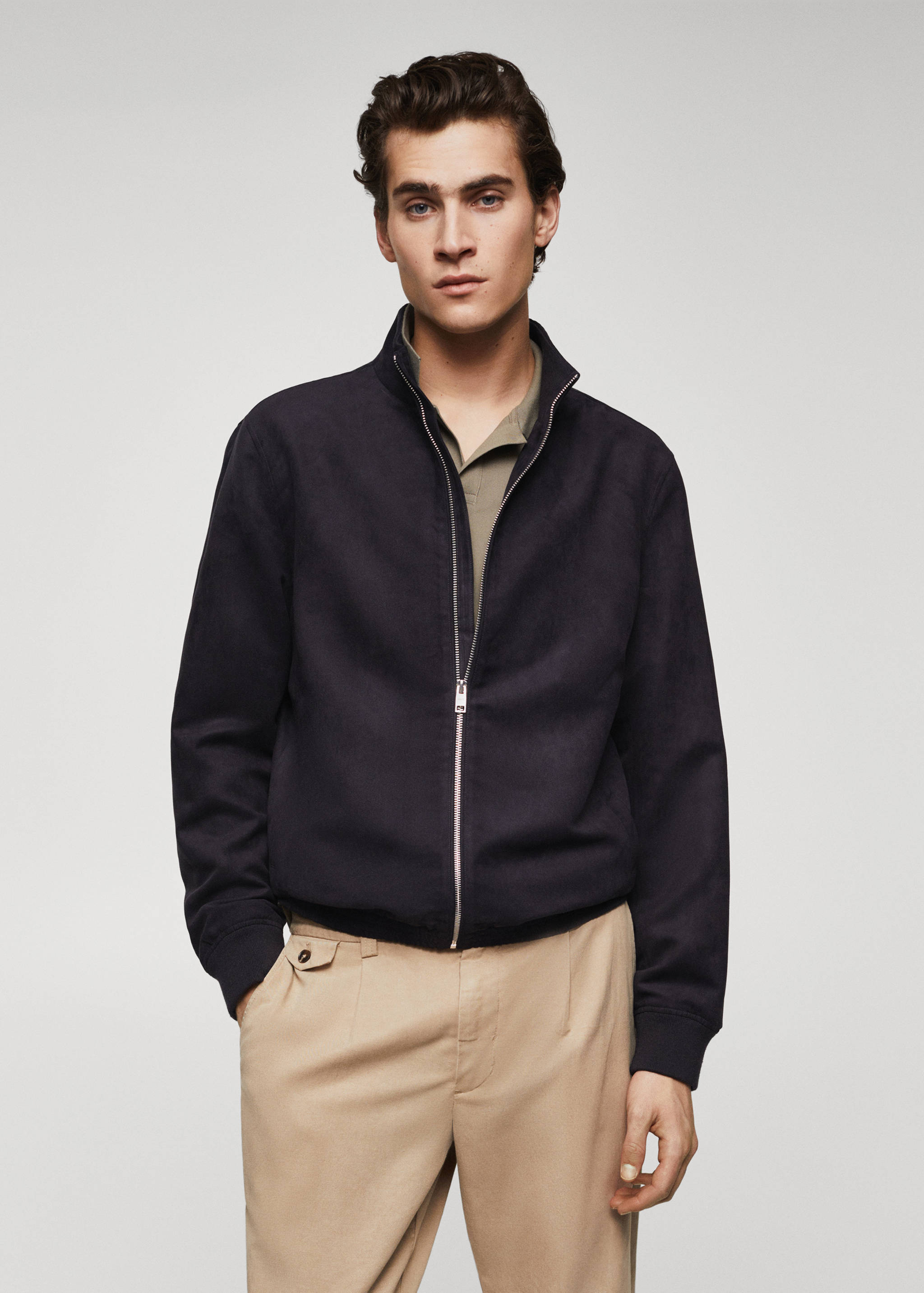 Suede-effect bomber jacket - Medium plane