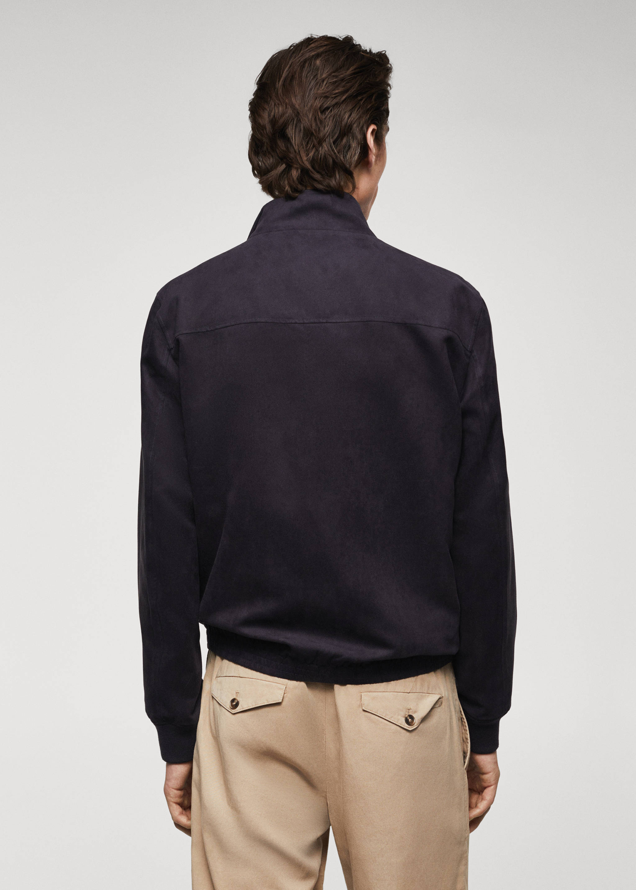 Suede-effect bomber jacket - Reverse of the article