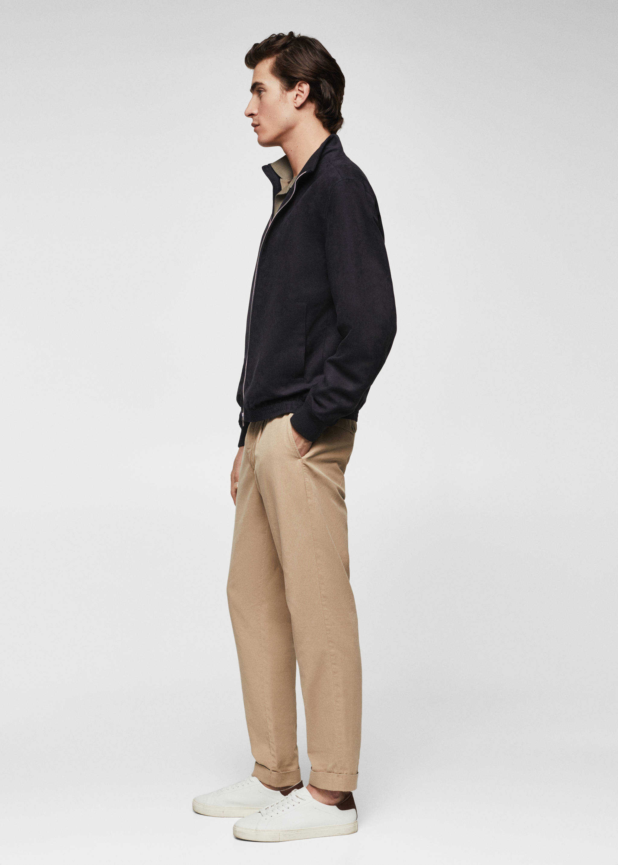 Suede-effect bomber jacket - Details of the article 4