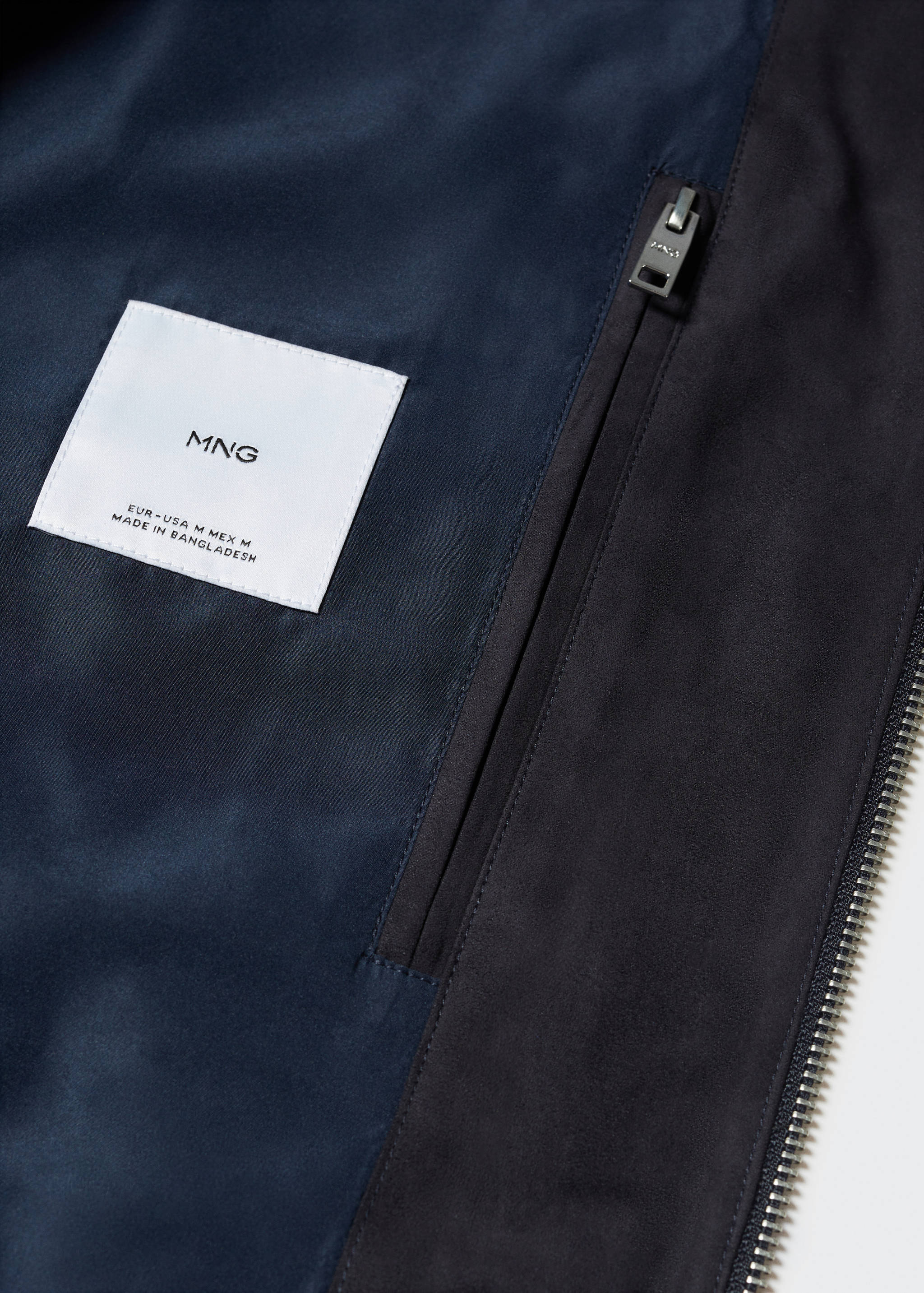 Suede-effect bomber jacket - Details of the article 8