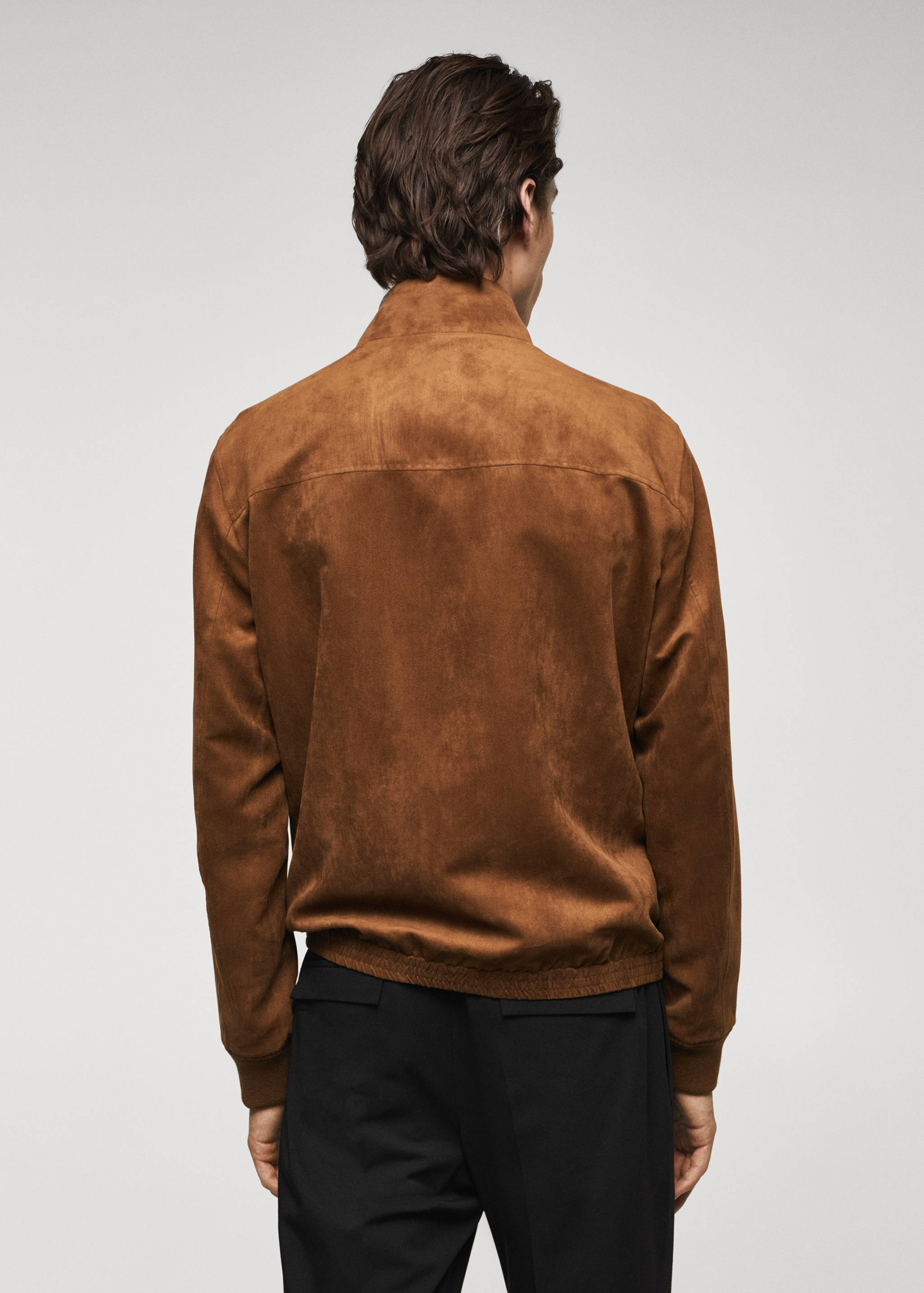 Suede-effect bomber jacket - Reverse of the article