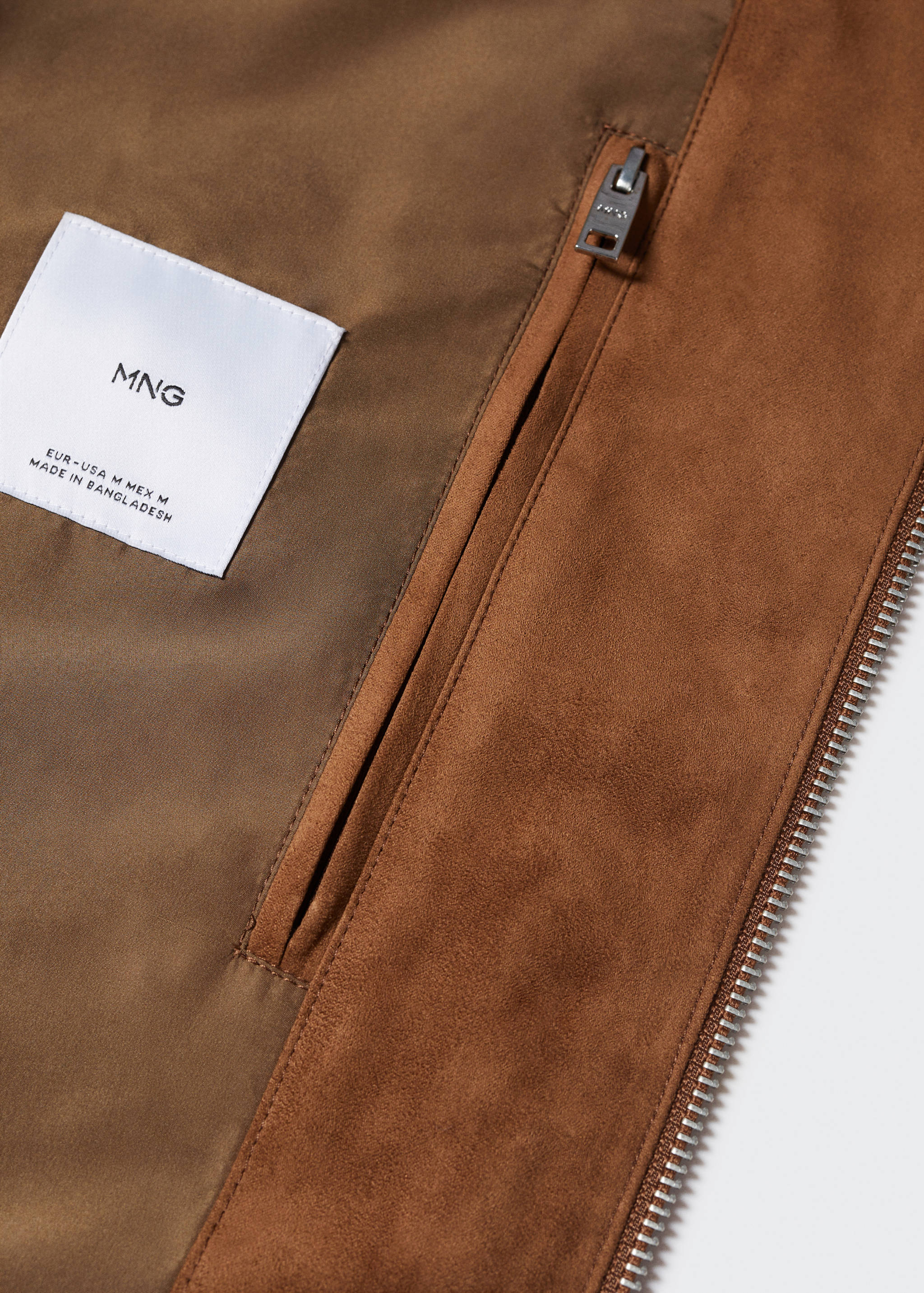 Suede-effect bomber jacket - Details of the article 8