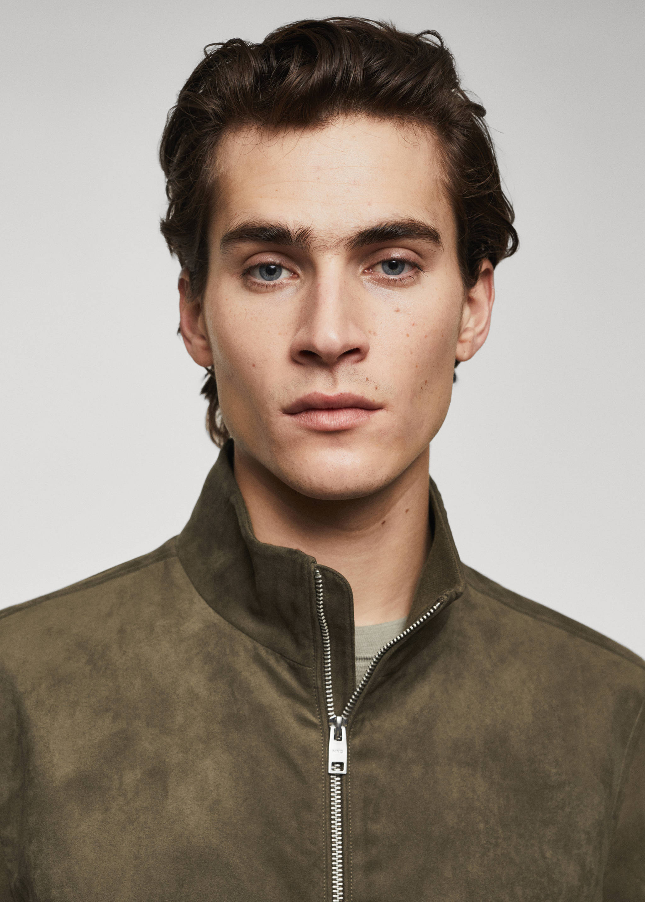 Suede-effect bomber jacket - Details of the article 1